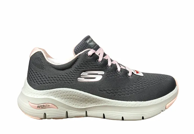 Enhanced Stability Frame running for leisure shoes Skechers scarpa sneakers da donna Arch Fit Big Appeal 149057/GYPK grigio-rosa