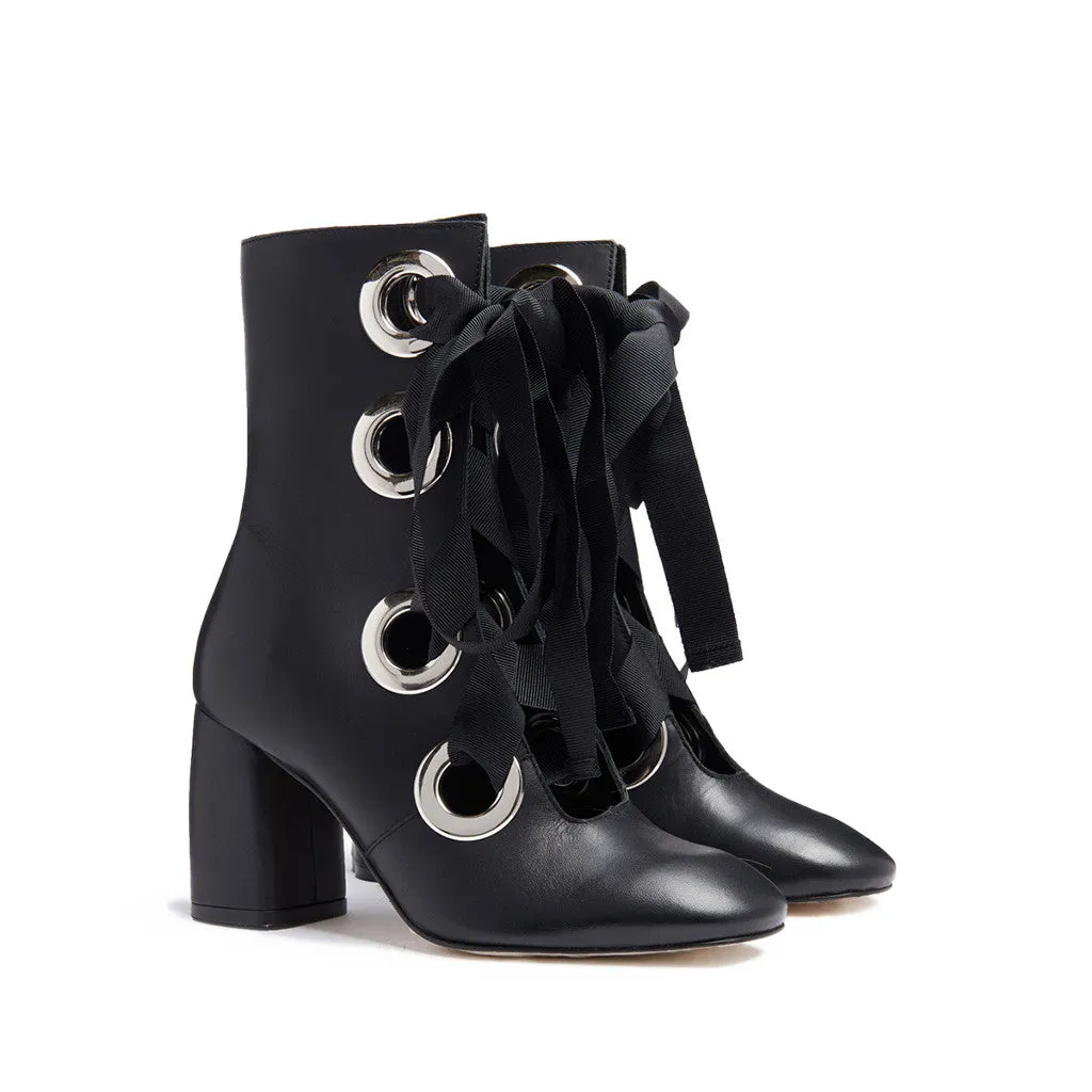 Miista Alycia Lace-Up Boot in Black