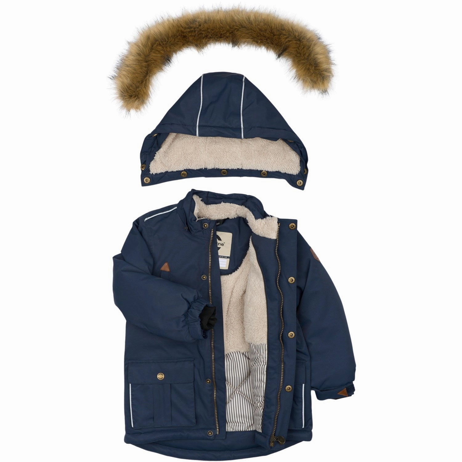 Magnetic Closure System Mikk-Line Blue Nights Twill Nylon Parca