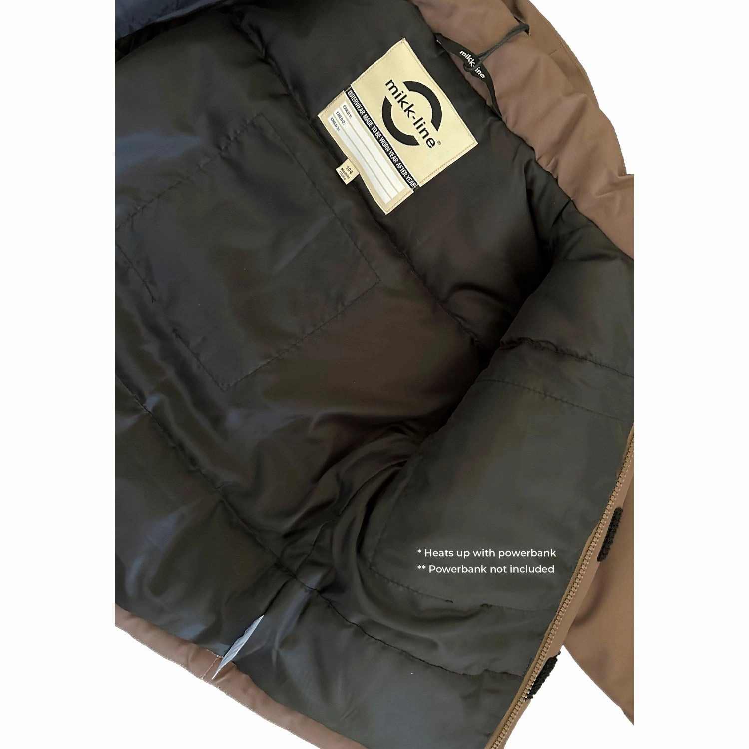 Mikk-Line Chocolate Chip Heating Jacket Parka Insulated Layer