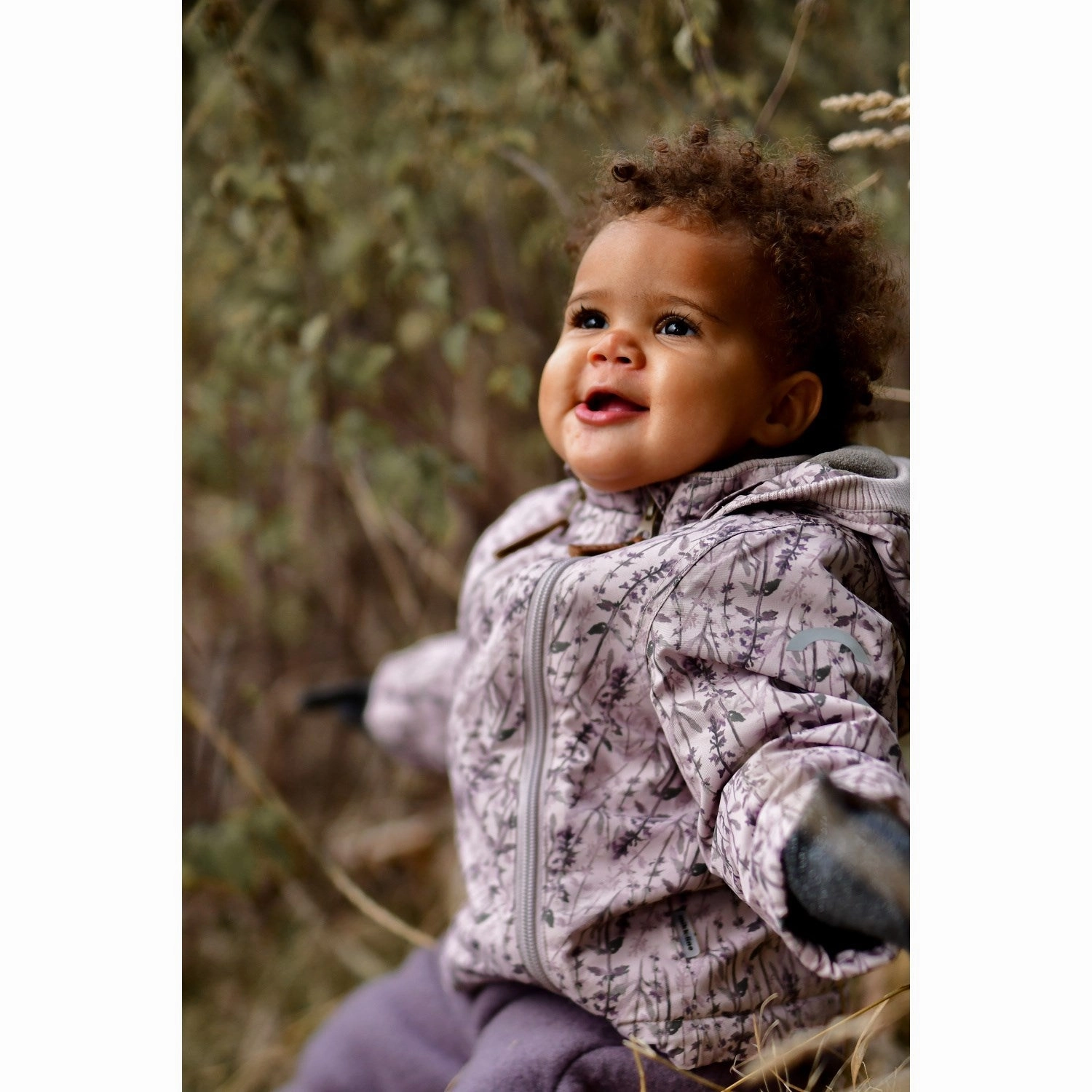 Mikk-Line Cloud Gray Polyester Baby Jacket AOP Versatile Fit Layer Functional Pockets Style