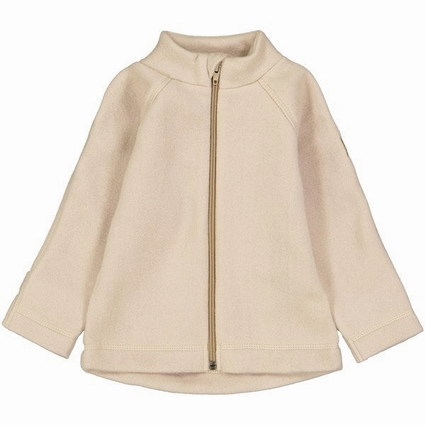 Mikk-Line Cotton Fleece Jacket Warm Taupe Convertible Collar Design