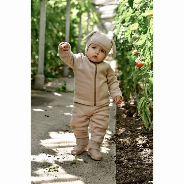 Mikk-Line Cotton Fleece Jacket Warm Taupe Waterproof Shell
