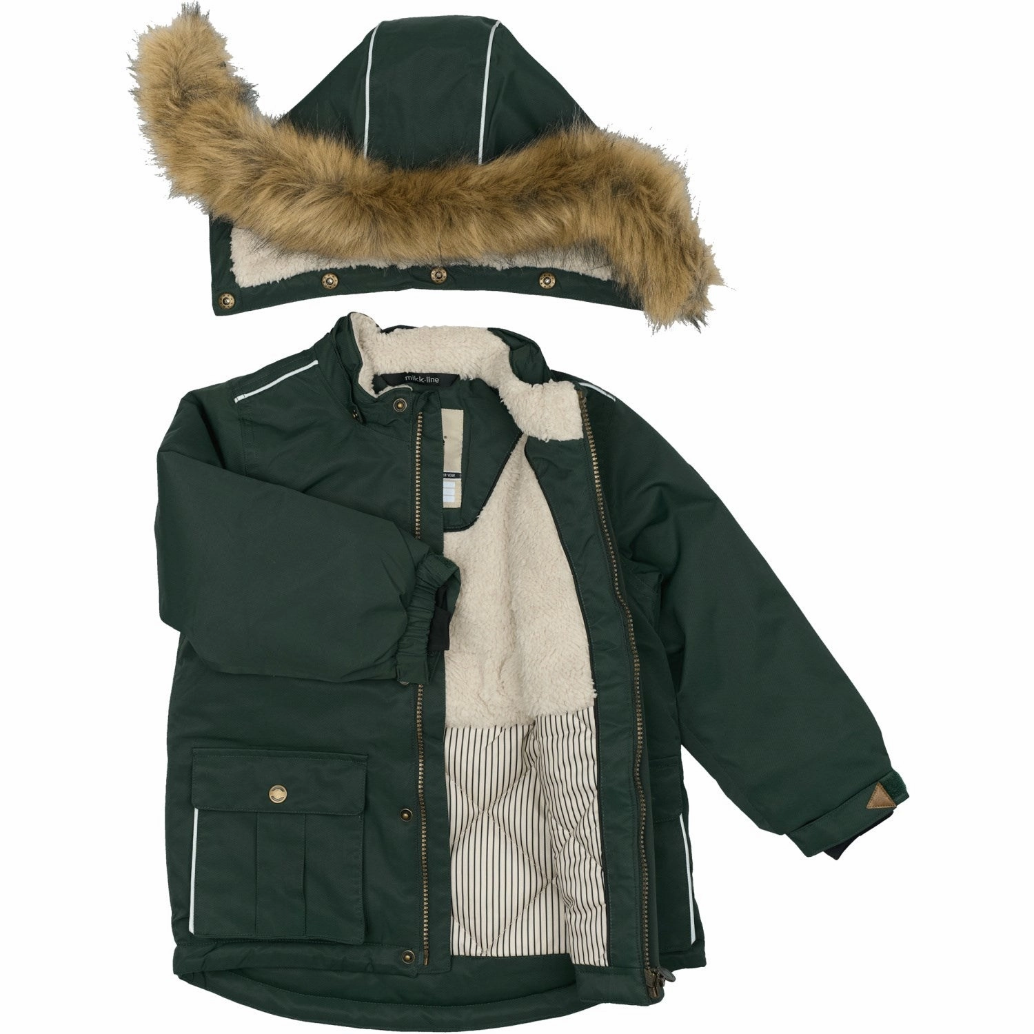 No Roll Collar Technology Functional Pockets Style Mikk-Line Darkest Sprouse Twill Nylon Boy Parca