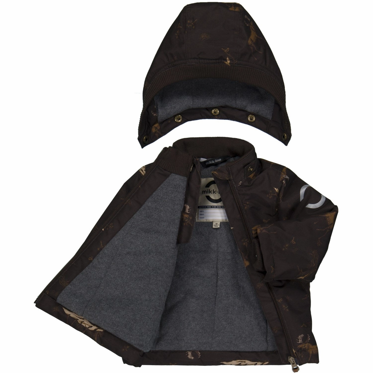 DoubleStitchSeams Roll Up Hood Mikk-Line Mol?? Polyester Jacket Aop