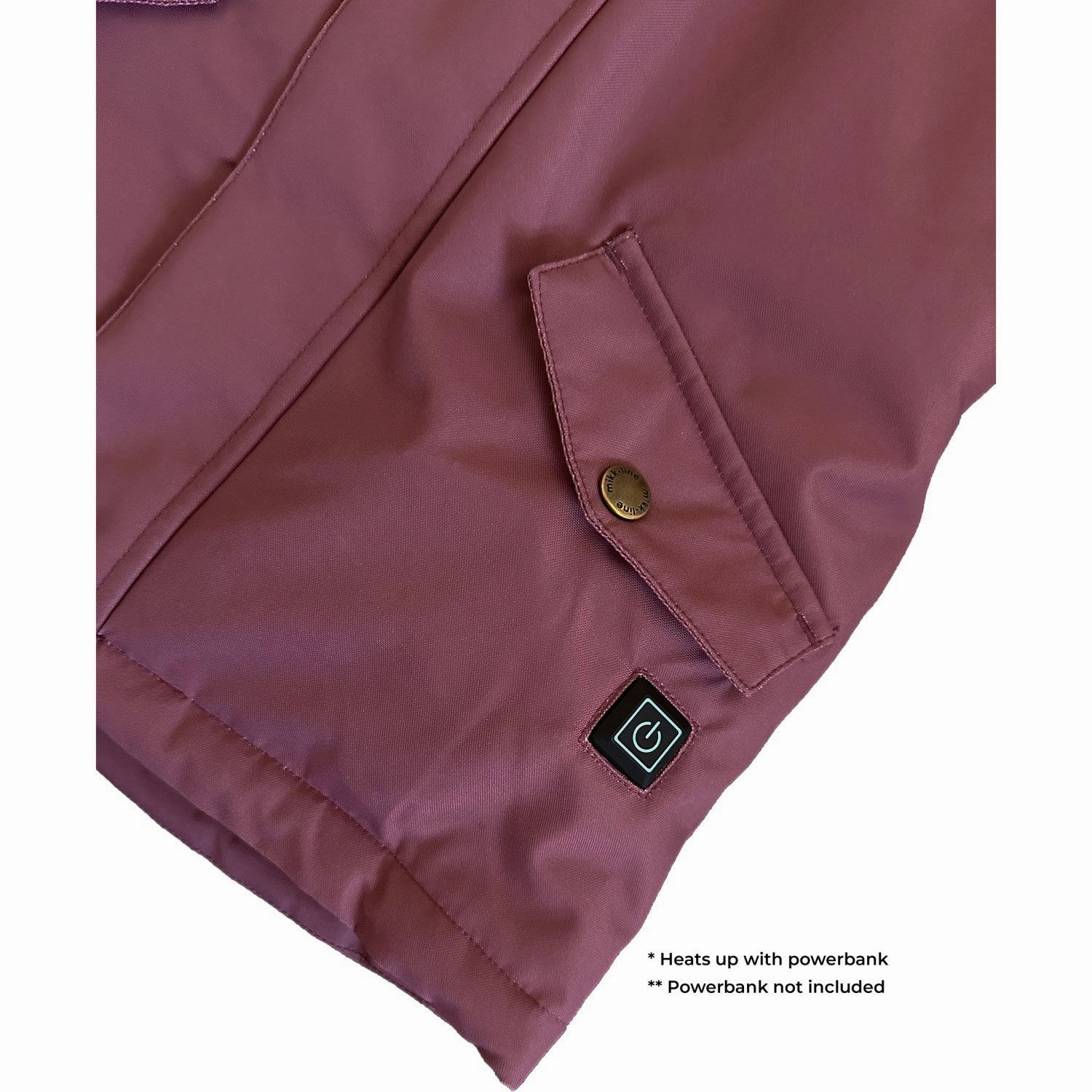 Mikk-Line Rose Brown Heating Jacket Relaxed Layers Durable Design