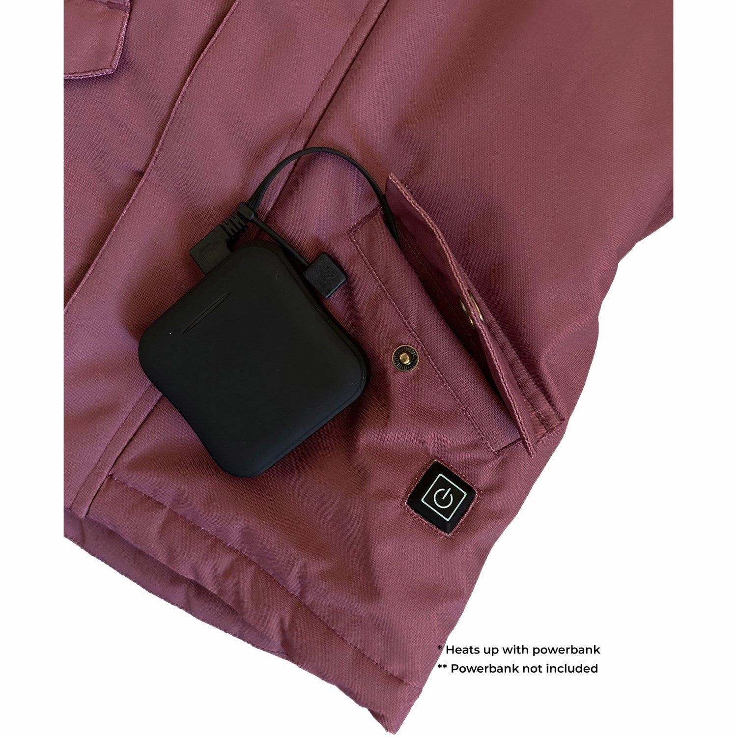 Mikk-Line Rose Brown Heating Jacket Eco Friendly Dyed Fabric