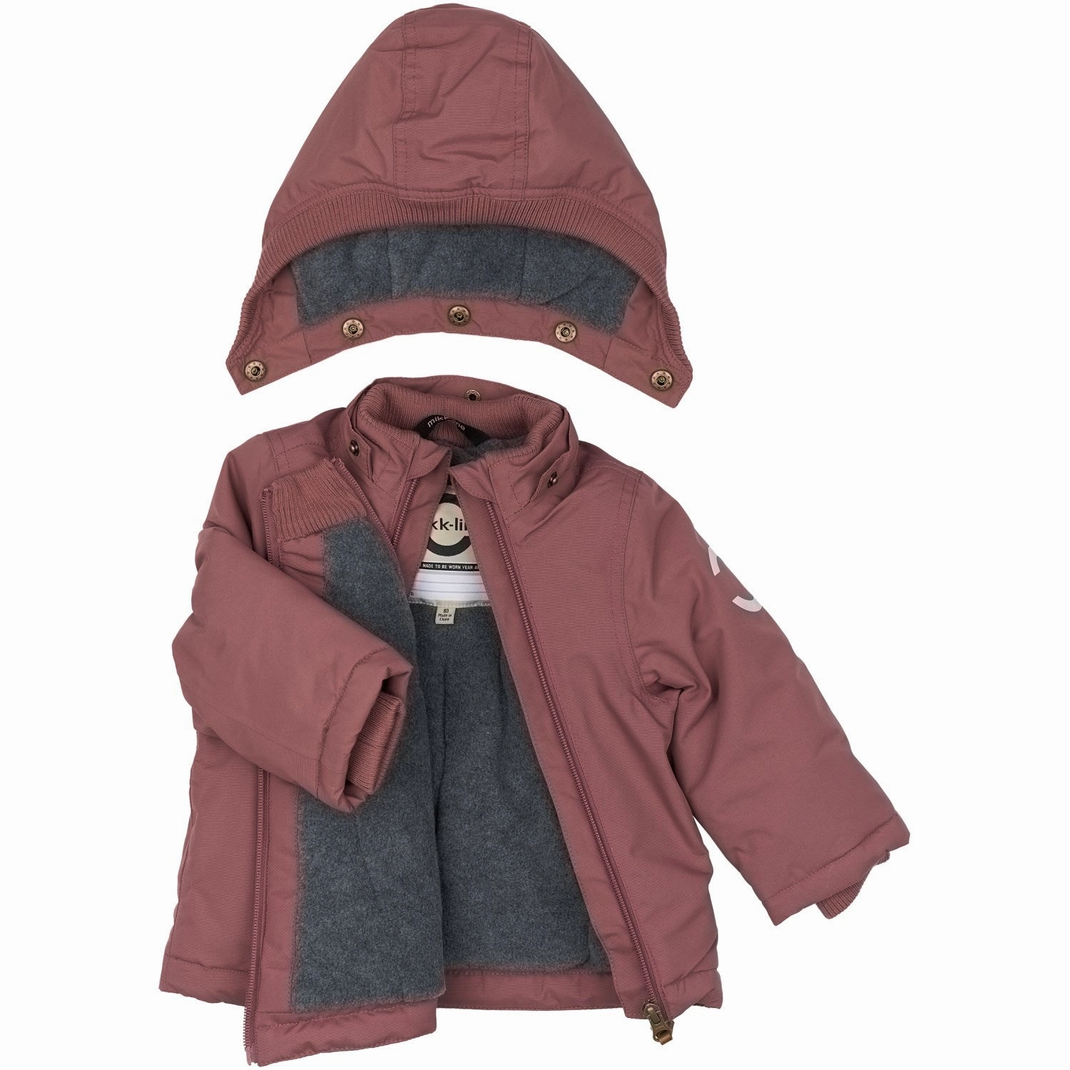 Mikk-Line Rose Brown Nylon Jacket Solid Quick drying material Weatherproof Technology