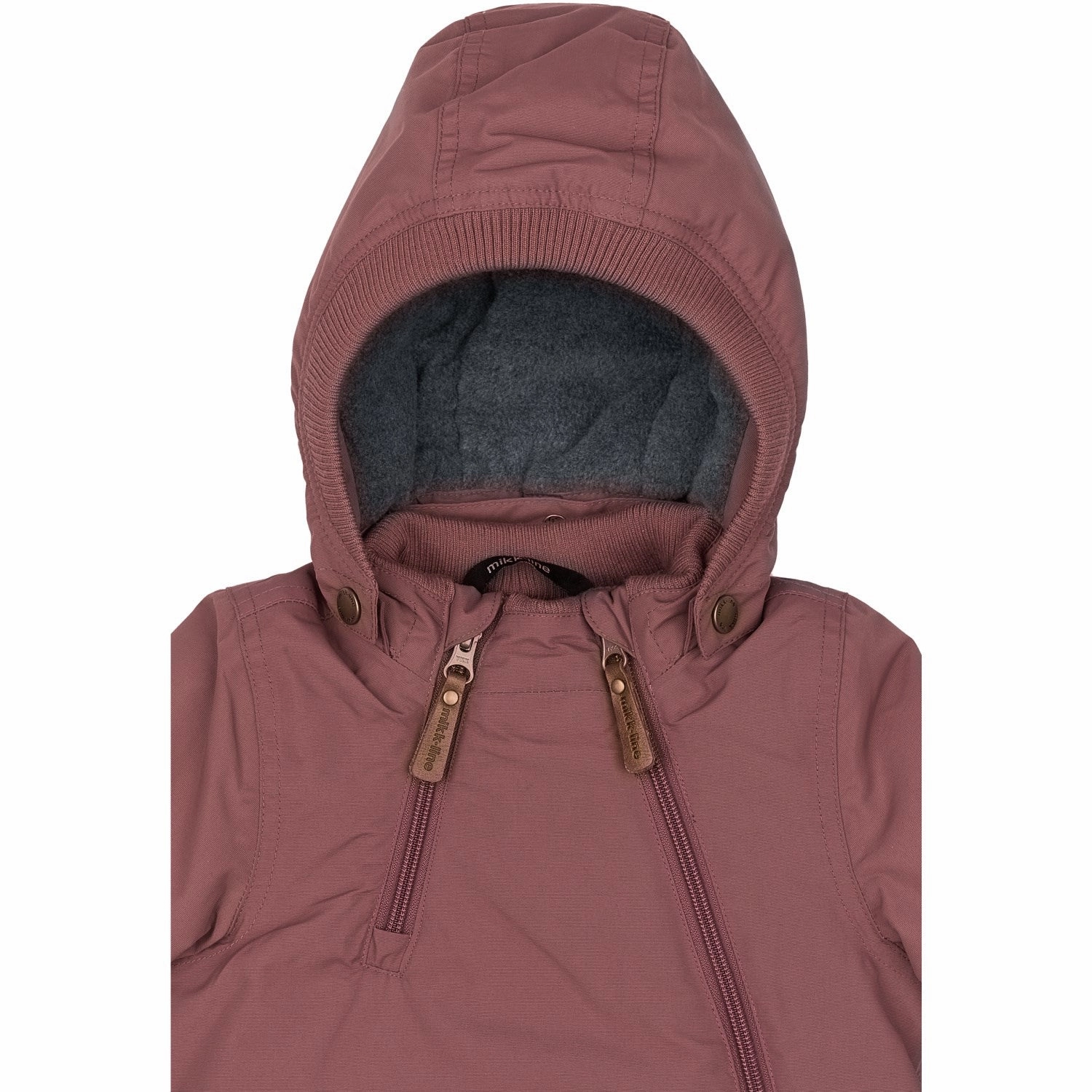 Mikk-Line Rose Brown Nylon Jacket Solid Eco Friendly Dye Process Shrink Resistant Treatment