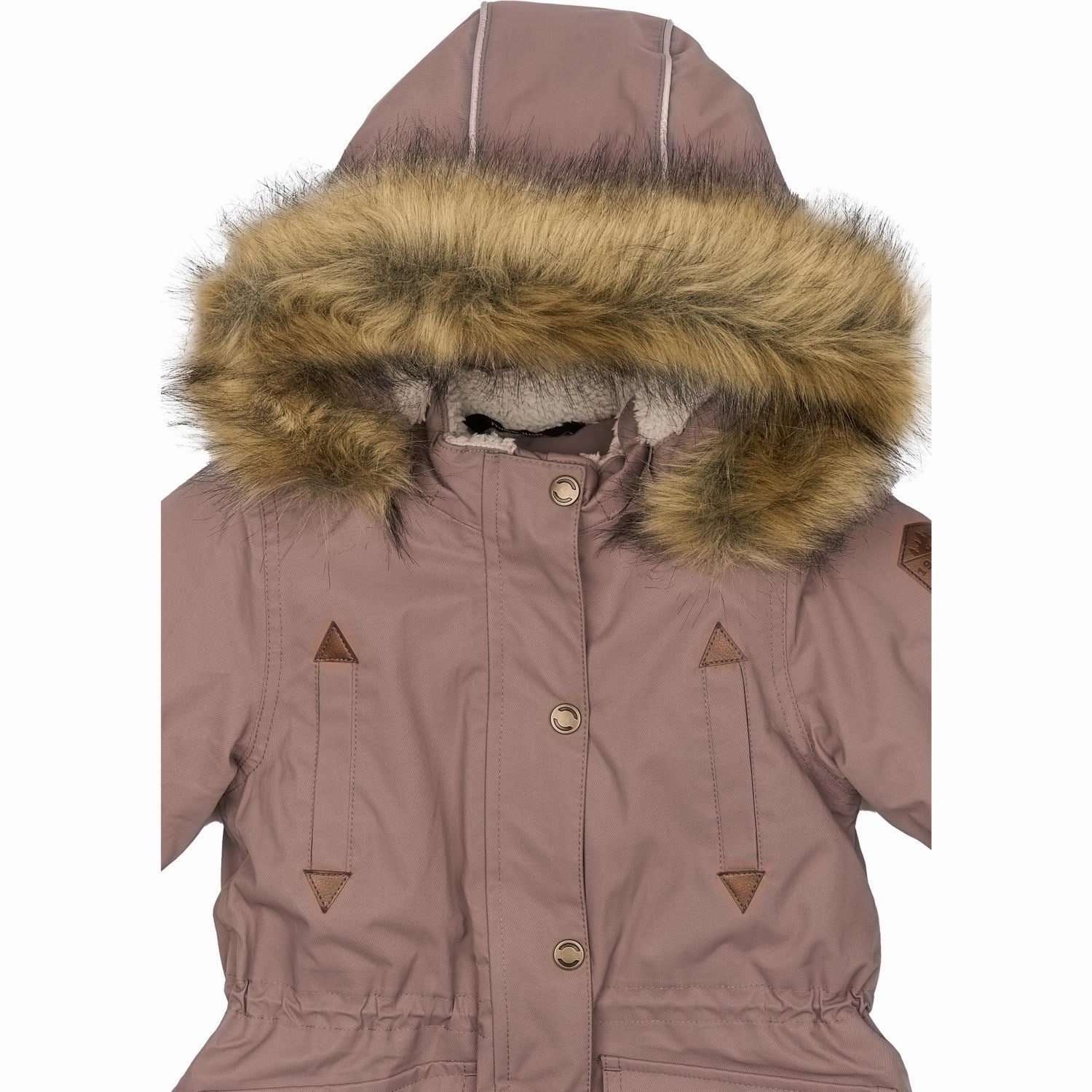 Mikk-Line Twilight Mauve Twill Nylon Parca Travel Commuter Layer DoubleLayeredHem