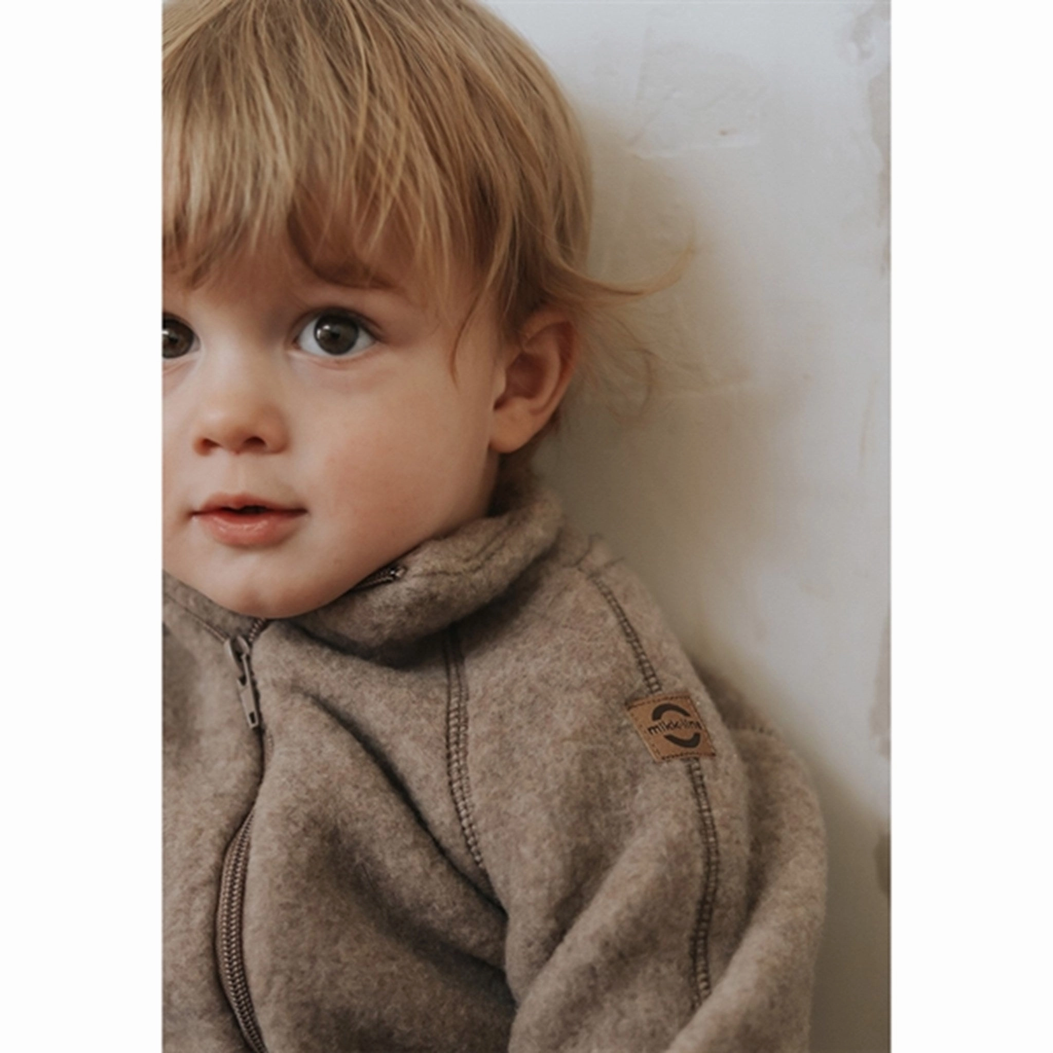 Mikk-Line Wool Baby Jacket Melange Denver Thermal Regulation System Smooth Zipper Track