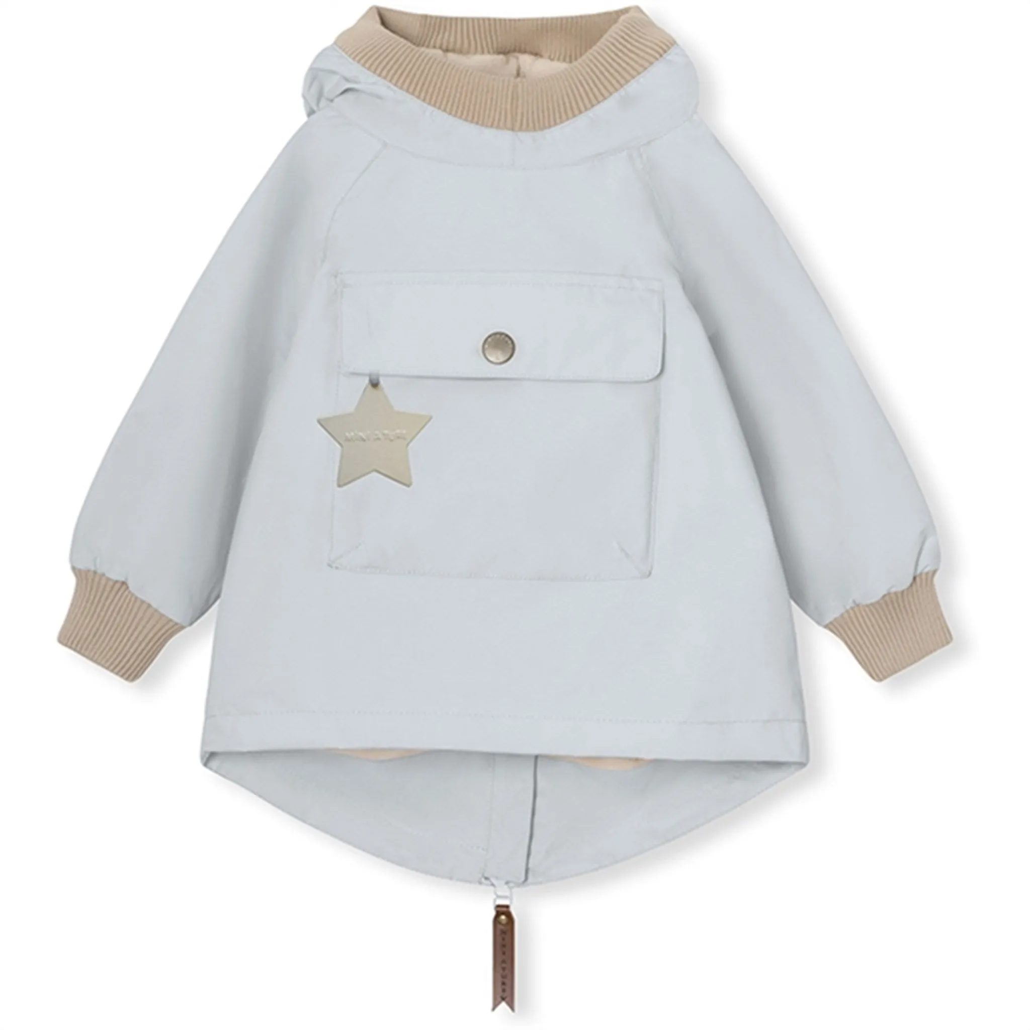 MINI A TURE BABYVITO Spring Anorak w/Fleece Lining Pearl Blue RecycledPolyester Effortless Look