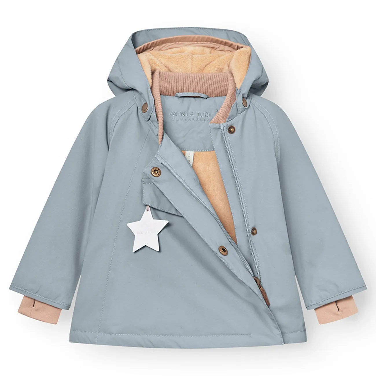Mini A ture Citadel blue Wang Fleece Winter Jacket Tear Resistant Fabric Blends Reversible Layer