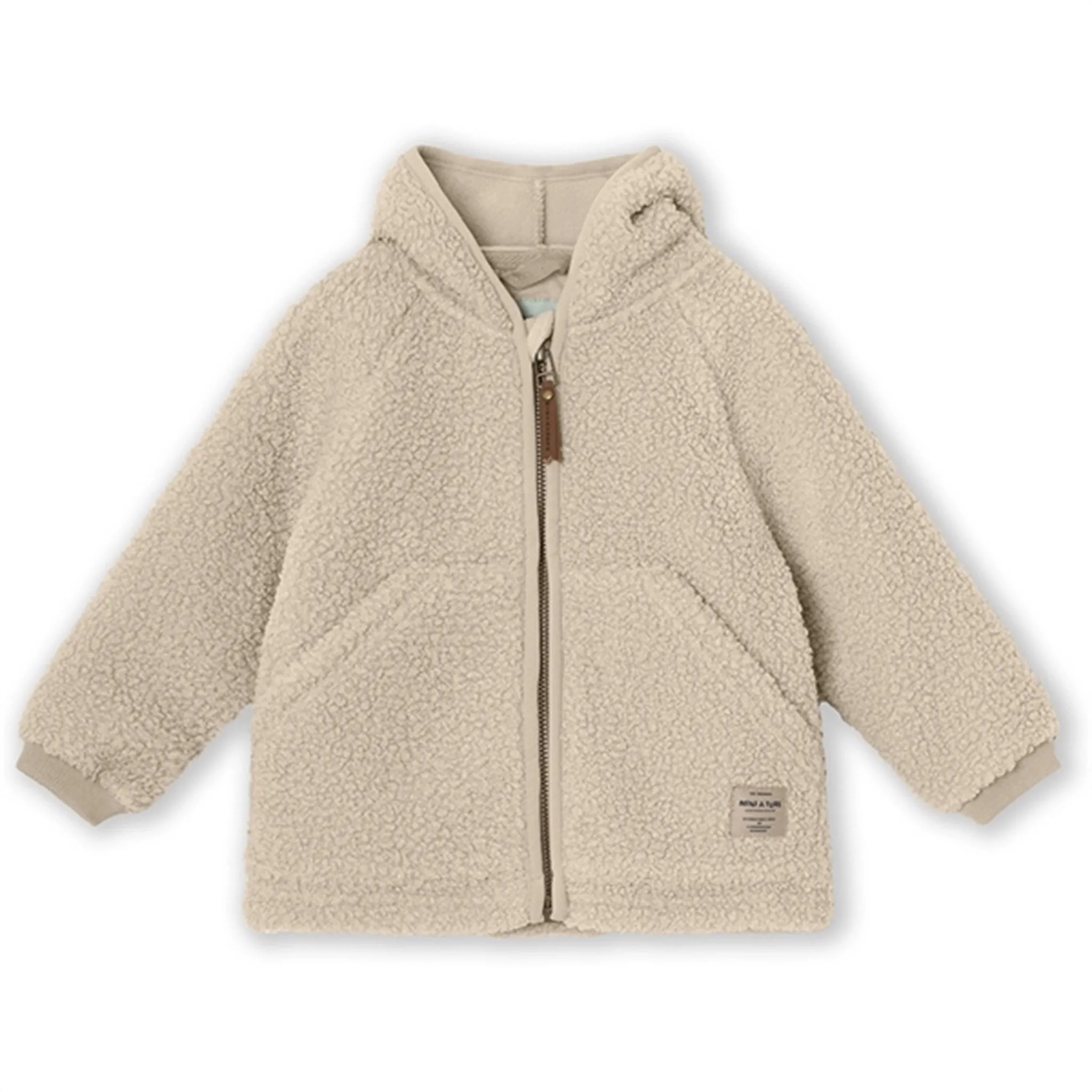 Evening Chill Piece Bonded seams MINI A TURE LIFF Teddy Fleece Jacket Sesame