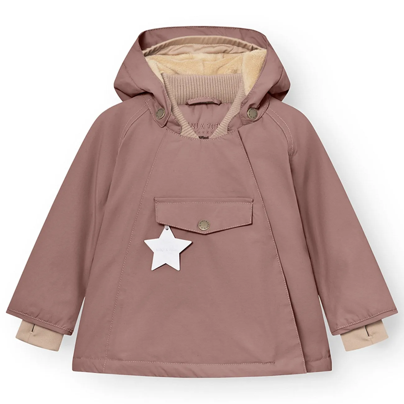 Mini A ture Light plum Wang Fleece Winter Jacket Softshell Fabric abrasion resistant coating