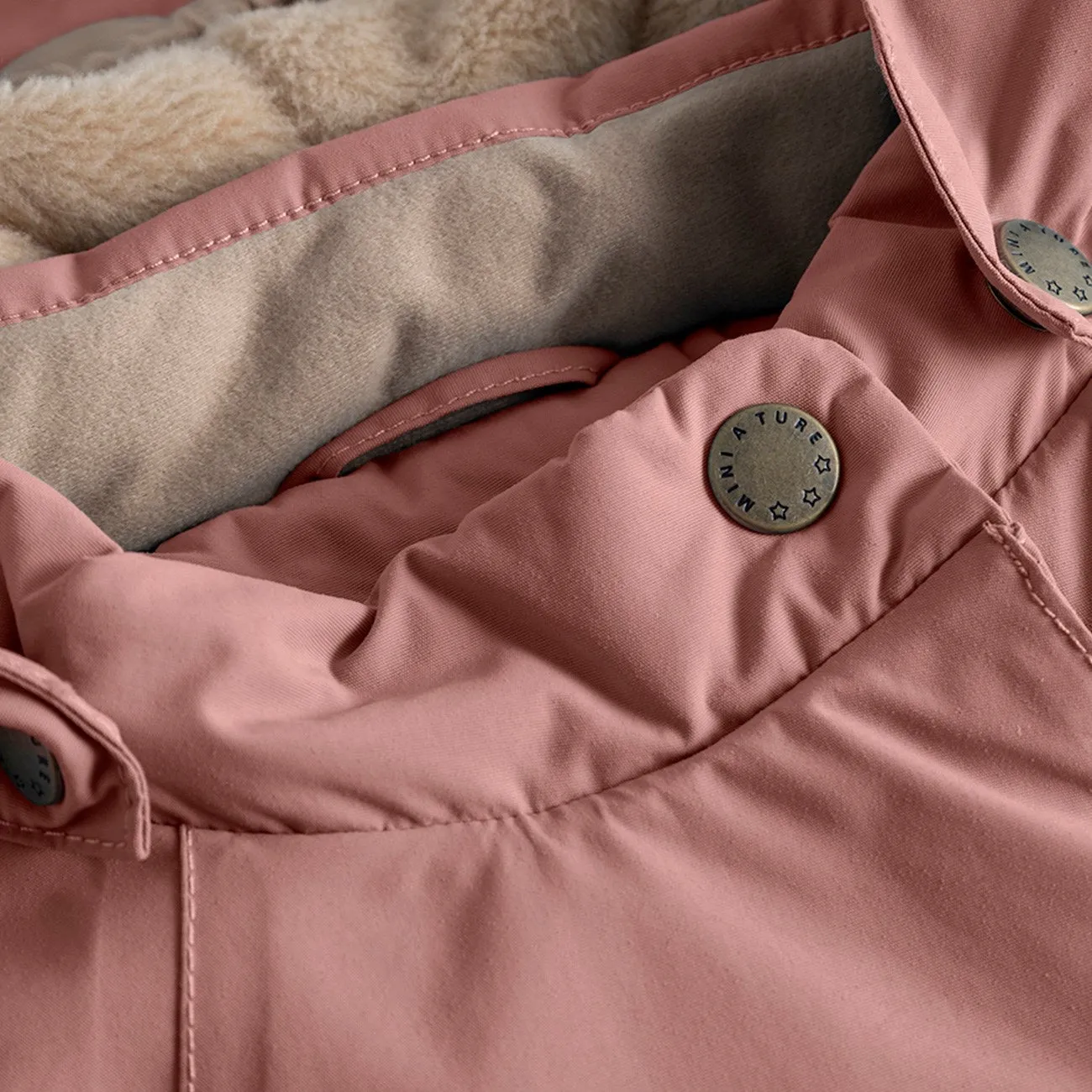 Non Irritating Collar Mini A ture Light plum Wang Fleece Winter Jacket