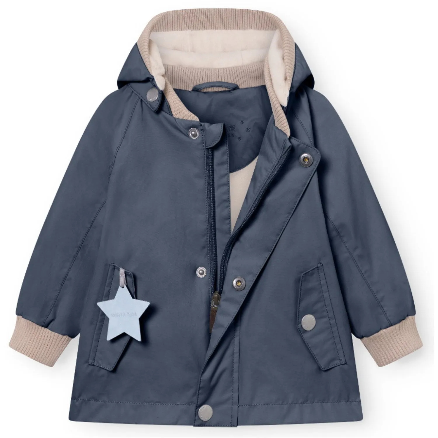 Stand Collar Mini A ture Ombre Blue Wally Fleece Lined Spring Jacket. GRS