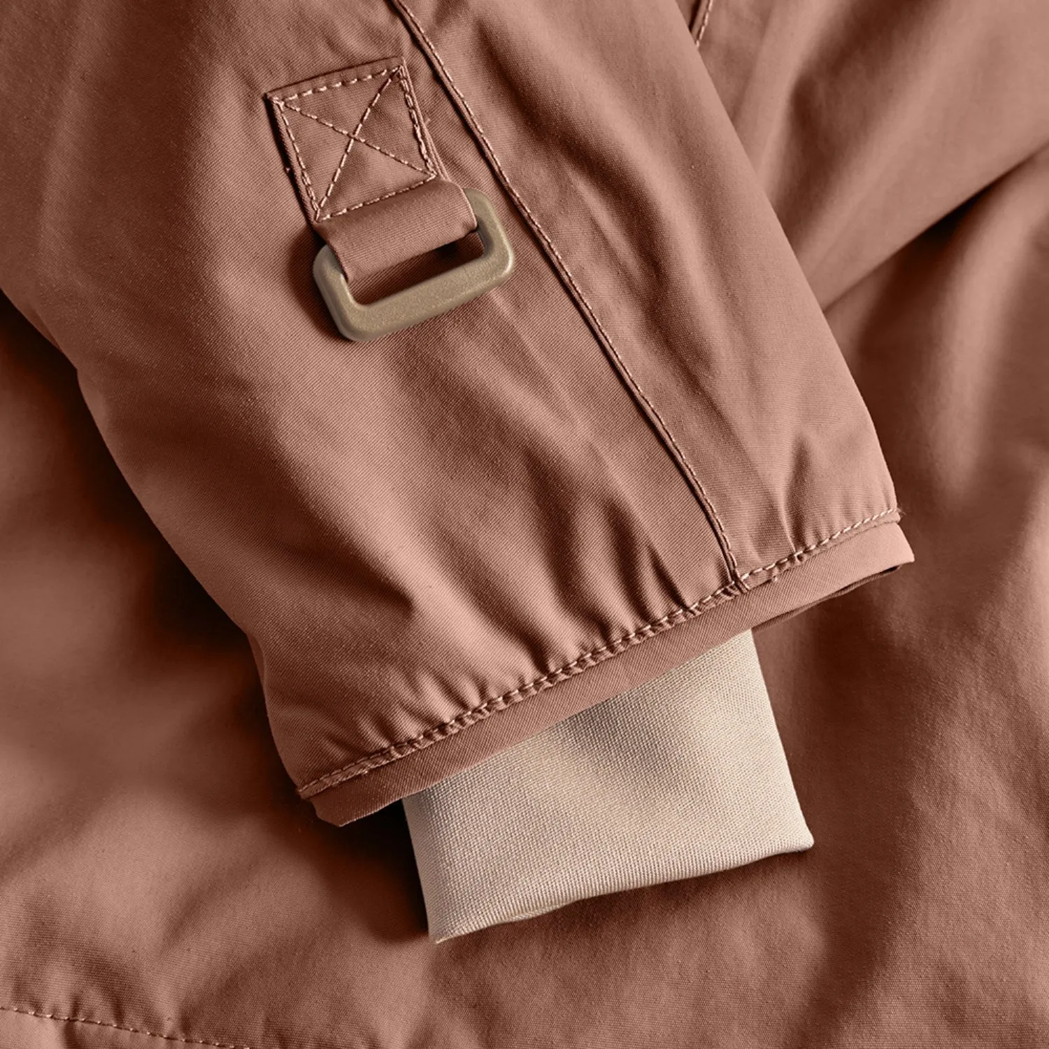 Adjustable Cuff Mini A ture Rootbeer brown Wang Fleece Winter Jacket m. Fur