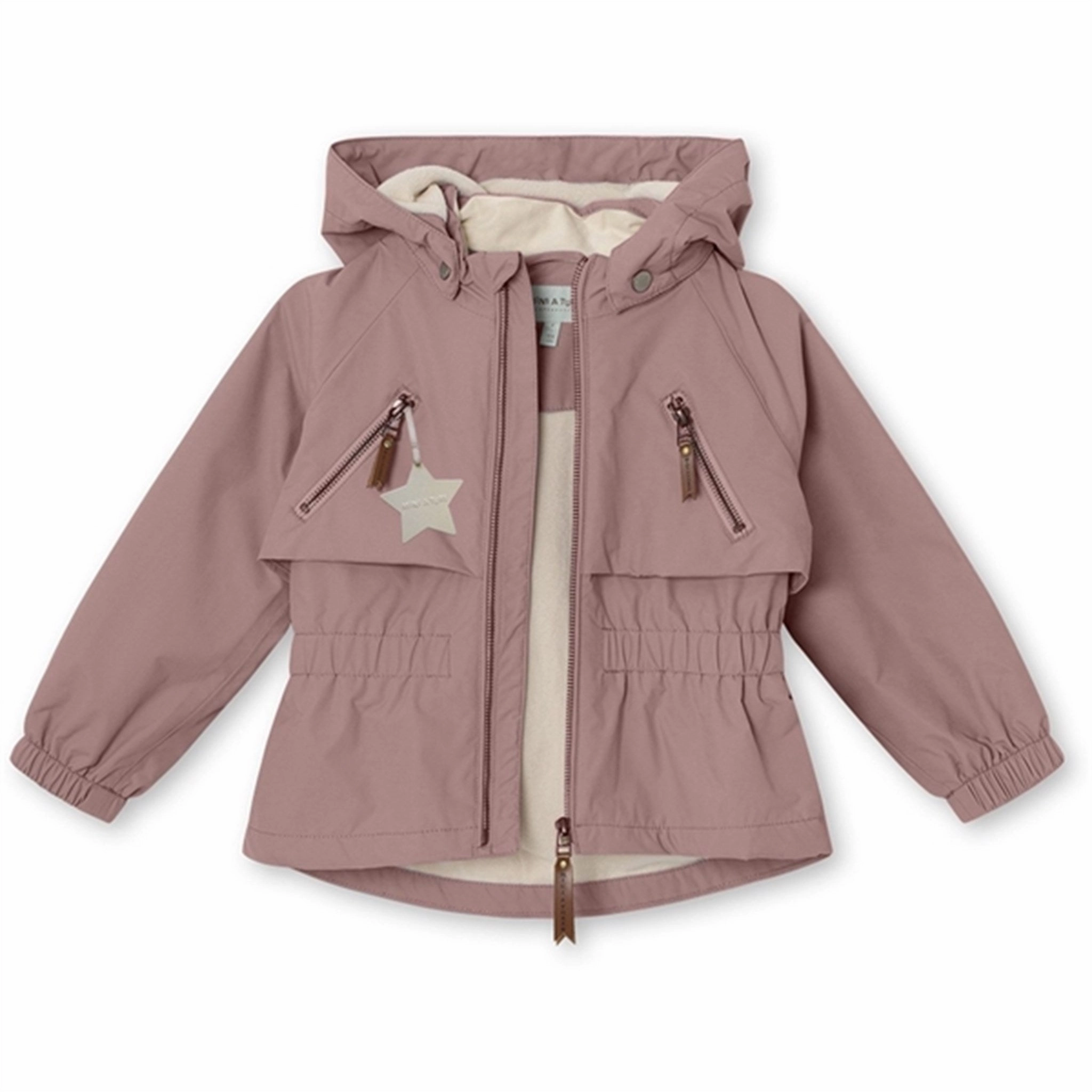 MINI A TURE Algea Spring Jacket w/Fleece Lining Pale Woodrose Seamless Street Fit Expandable Side Gussets