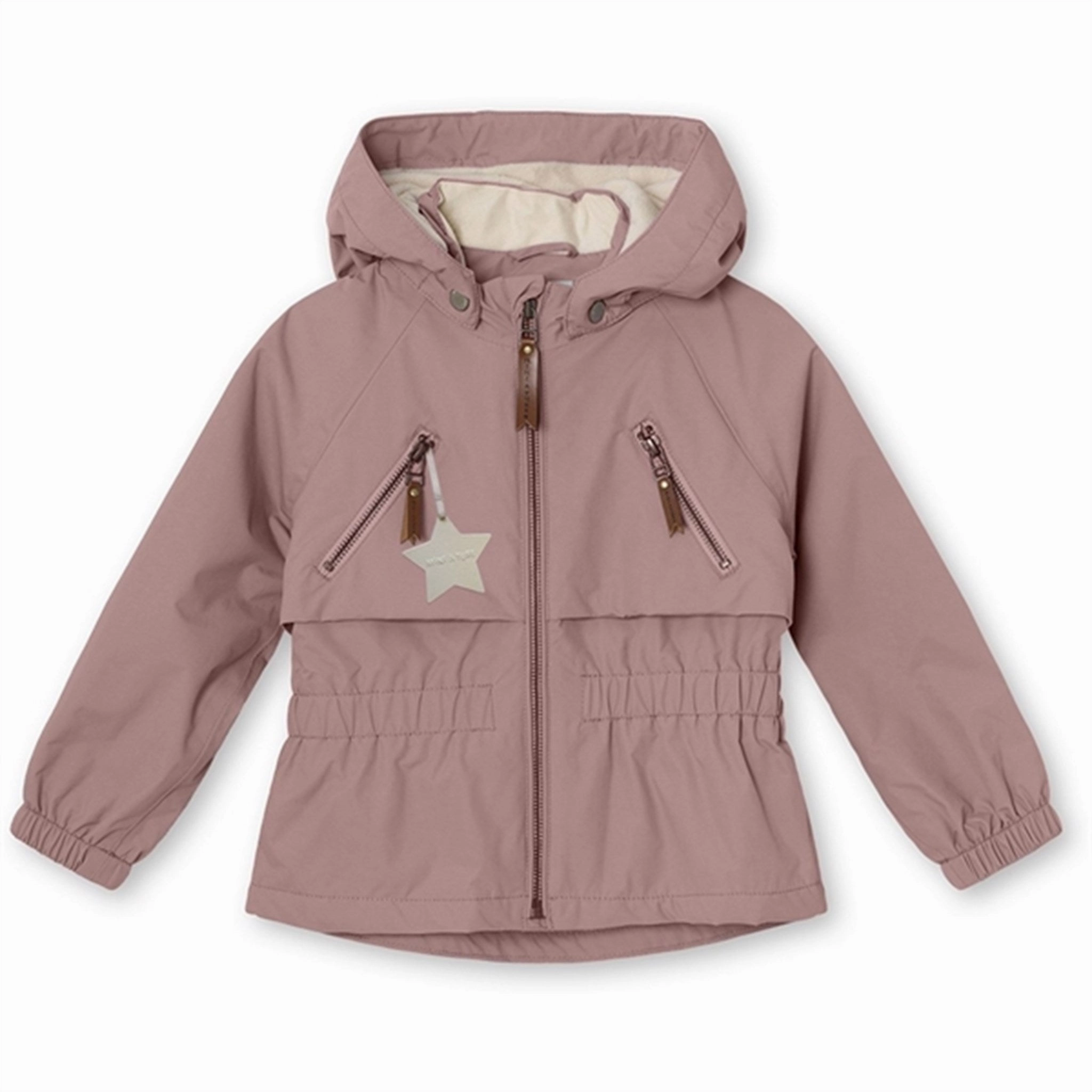 One Color Multi Pocket MINI A TURE Algea Spring Jacket w/Fleece Lining Pale Woodrose