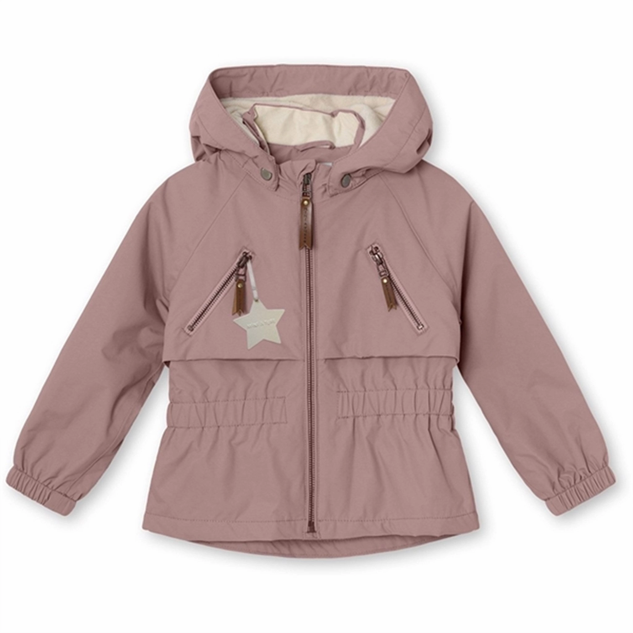 MINI A TURE Algea Spring Jacket w/Fleece Lining Pale Woodrose Urban Casual Heavy Duty Buckle