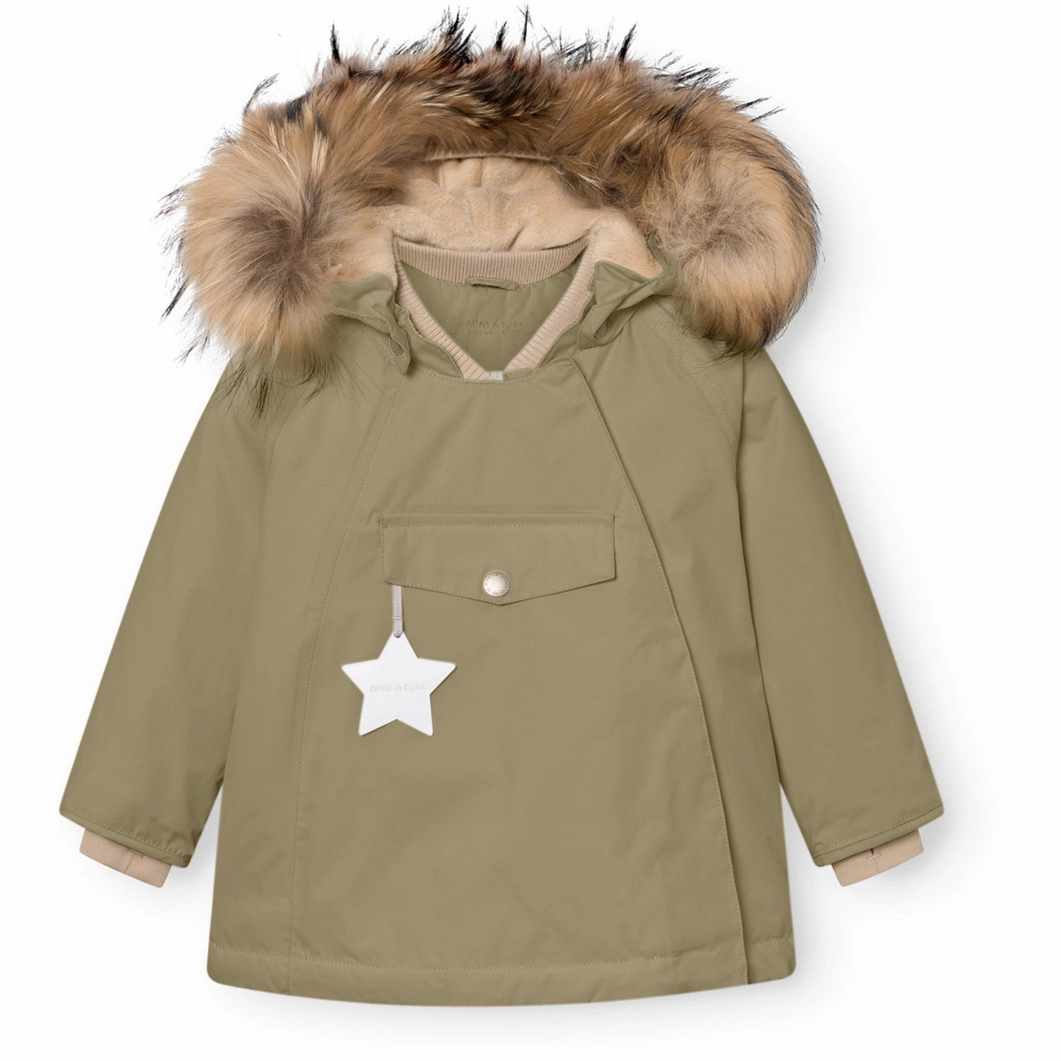 Wind Shield Thermo Regulating Mini A ture Aloe Green Matwang Fleece Lined Winter Jacket Fur. GRS
