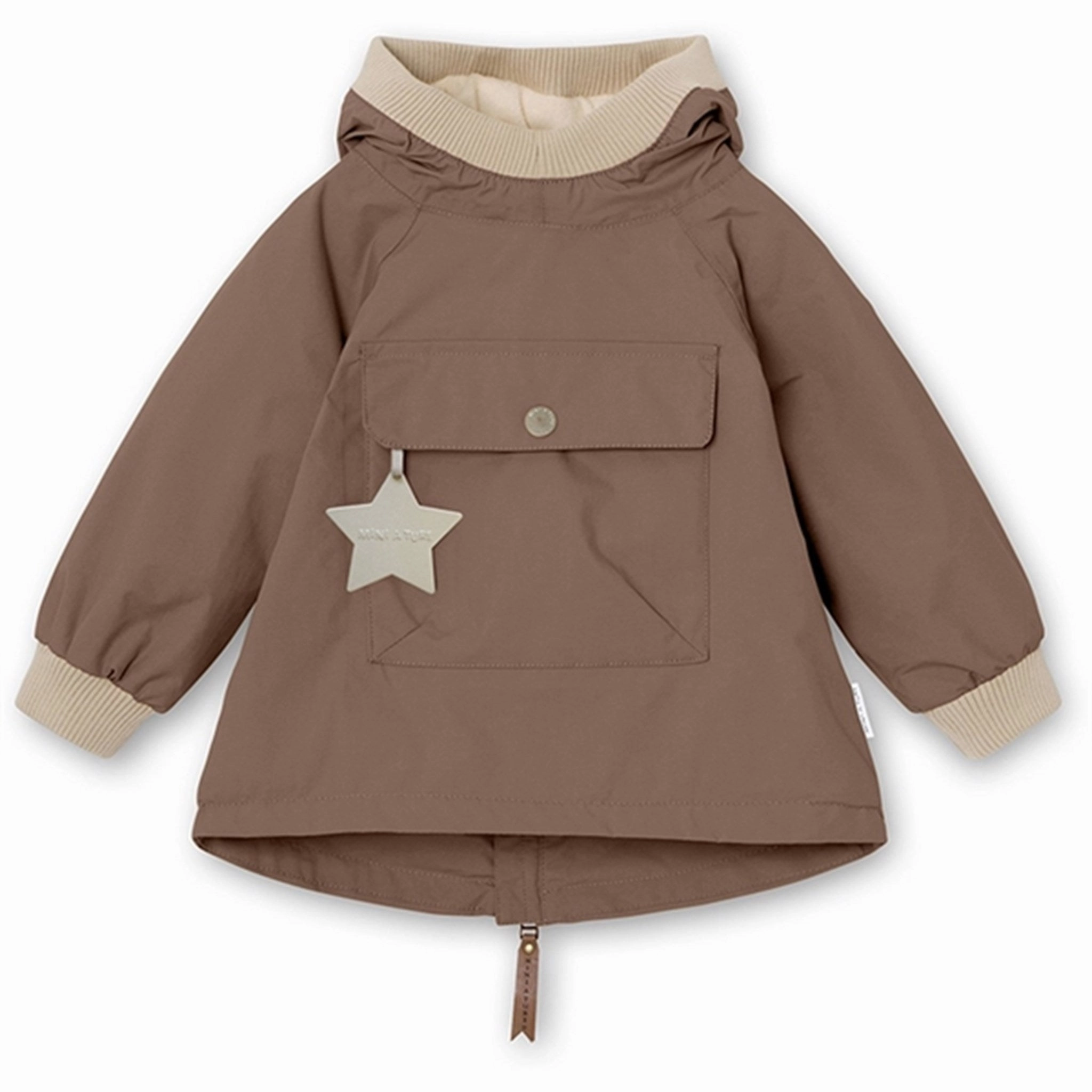 MINI A TURE Baby Vito Spring Anorak w/Fleece Lining Brownie Multi Pocket Functionality High Visibility Trim