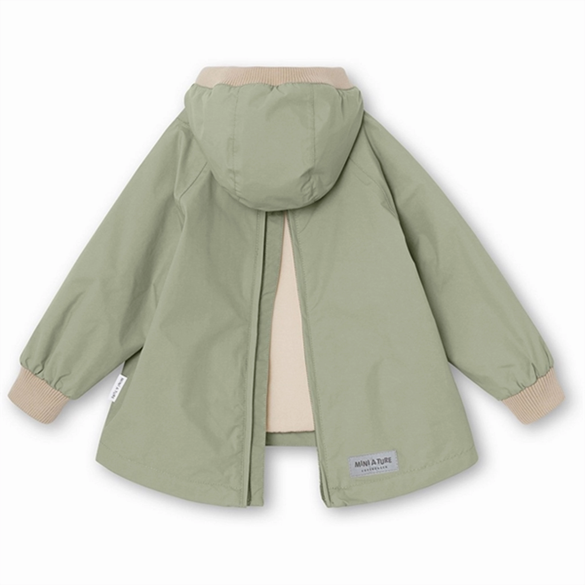Flexible Waistband MINI A TURE Baby Vito Spring Anorak w/Fleece Lining Desert Sage