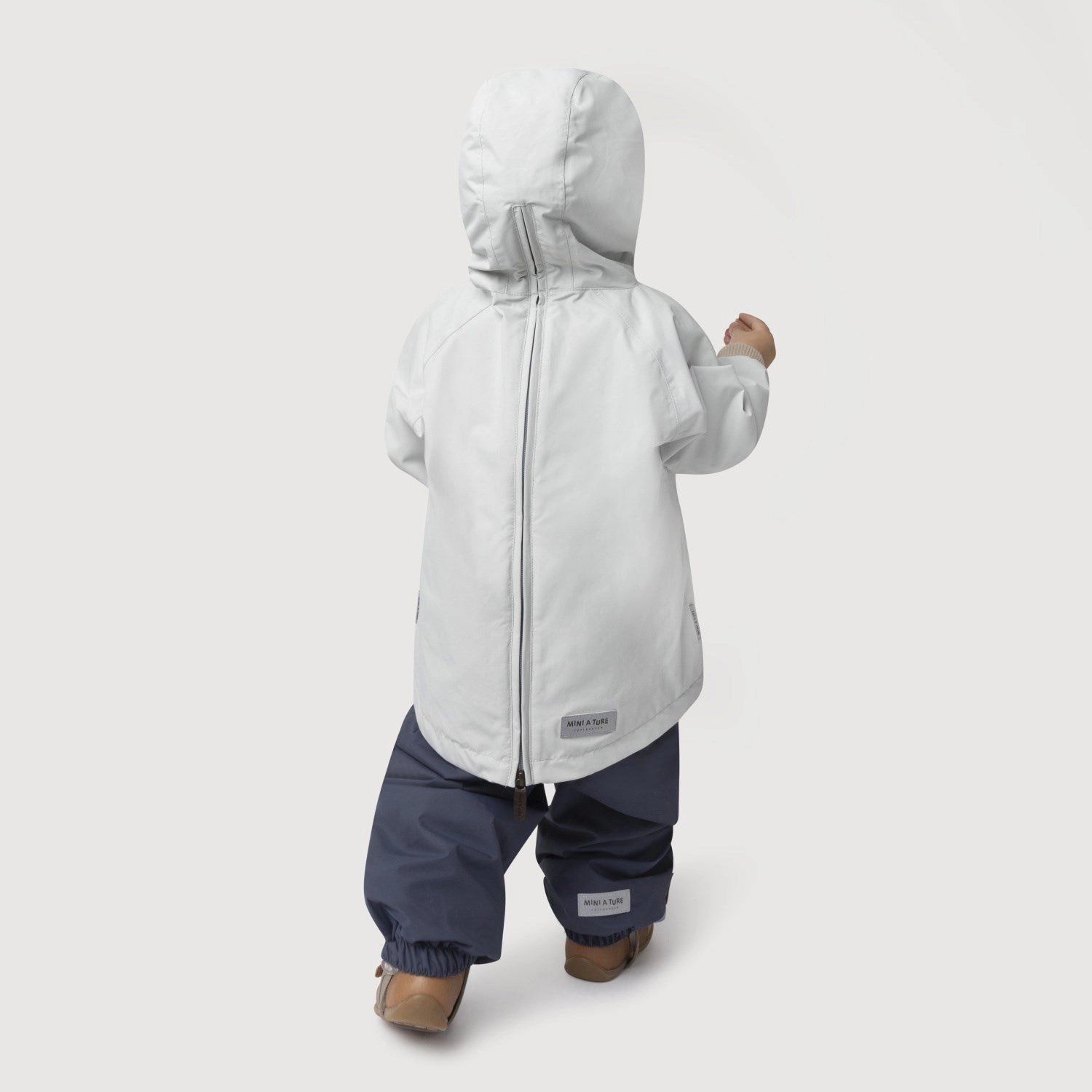 Mini A ture Blue Metal Babyvito Spring Anorak. GRS Reinforced Elbows