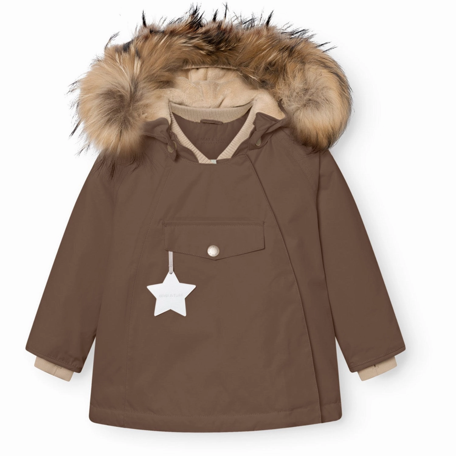 Moisture Wicking Fabric LightweightInsulation Mini A ture Chestnut Brown Matwang Fleece Lined Winter Jacket Fur. GRS