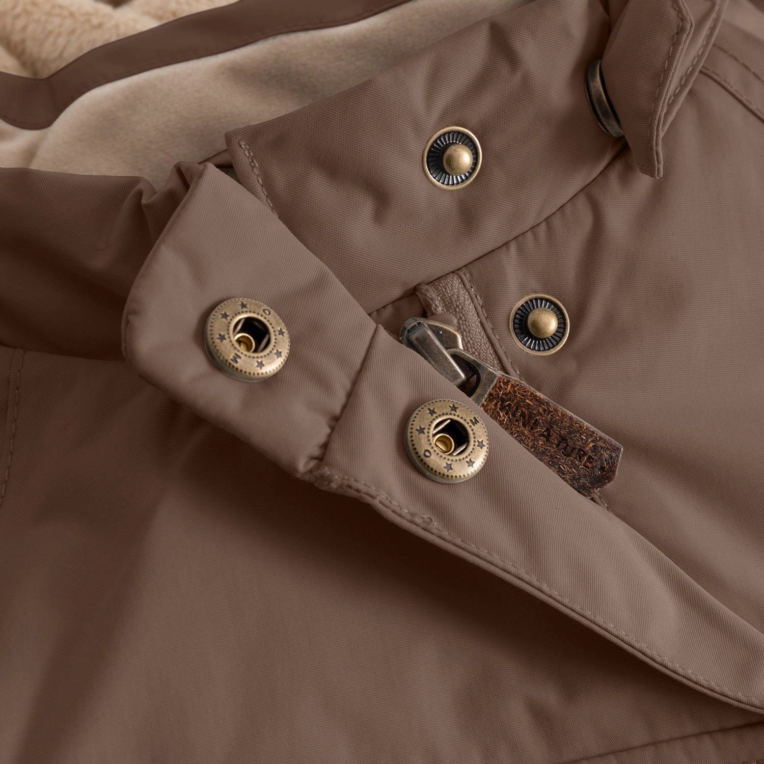 Mini A ture Chestnut Brown Matwang Fleece Lined Winter Jacket. GRS Odor Resistant Lining Smart Casual Piece