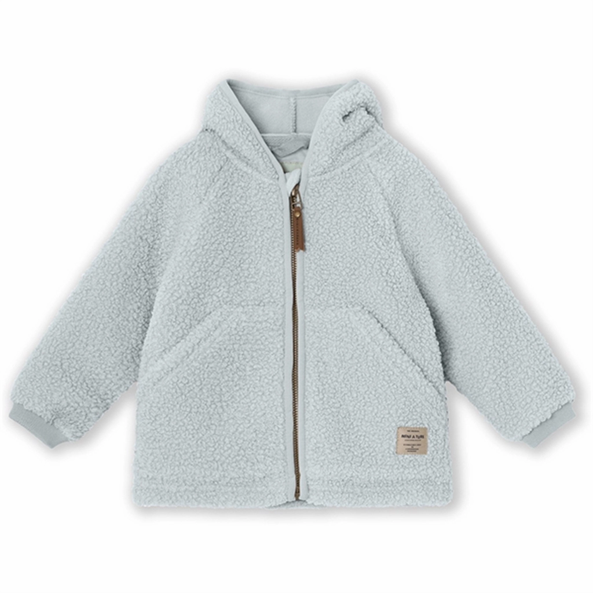 Convertible Collar Design MINI A TURE LIFF Teddy Fleece Jacket Pearl Blue
