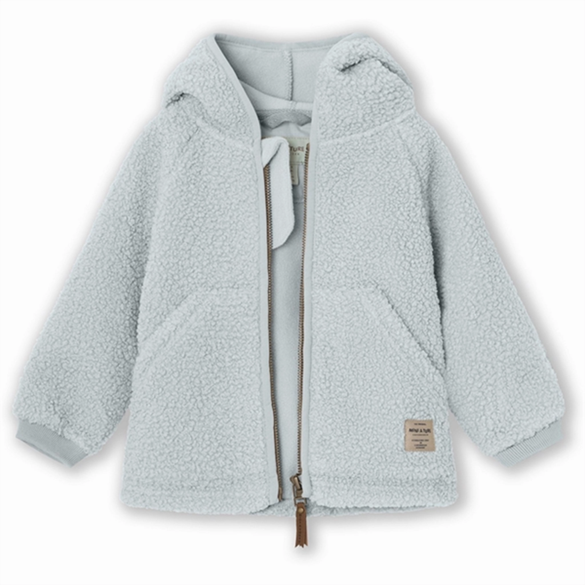 MINI A TURE LIFF Teddy Fleece Jacket Pearl Blue Commuter Friendly Look Compression Storage