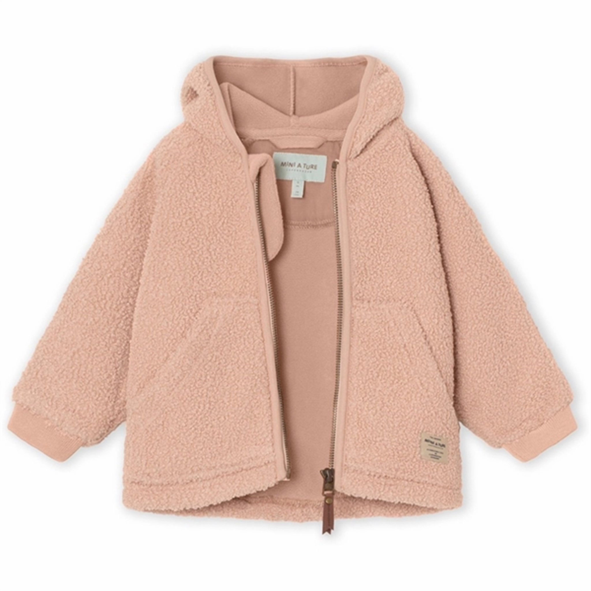 MINI A TURE Liff Teddy Fleece Jacket Rose Dust Insulated Core Technology Abrasion resistant