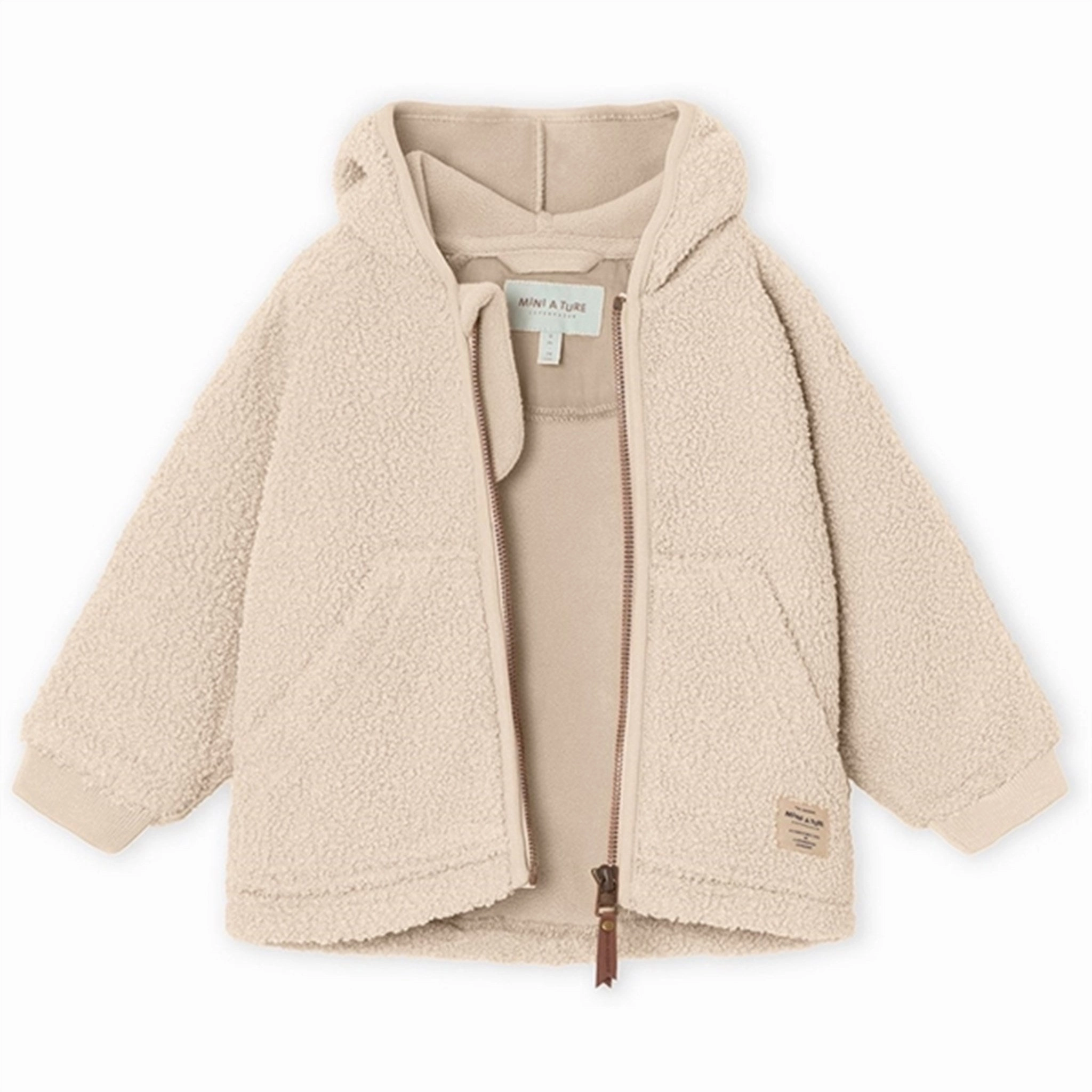 DetachableLining MINI A TURE Liff Teddy Fleece Jacket Sand Dollar