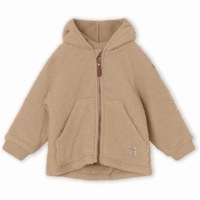 Travel Wardrobe Eco Friendly MINI A TURE Liff Teddy Fleece Jacket Savannah Tan
