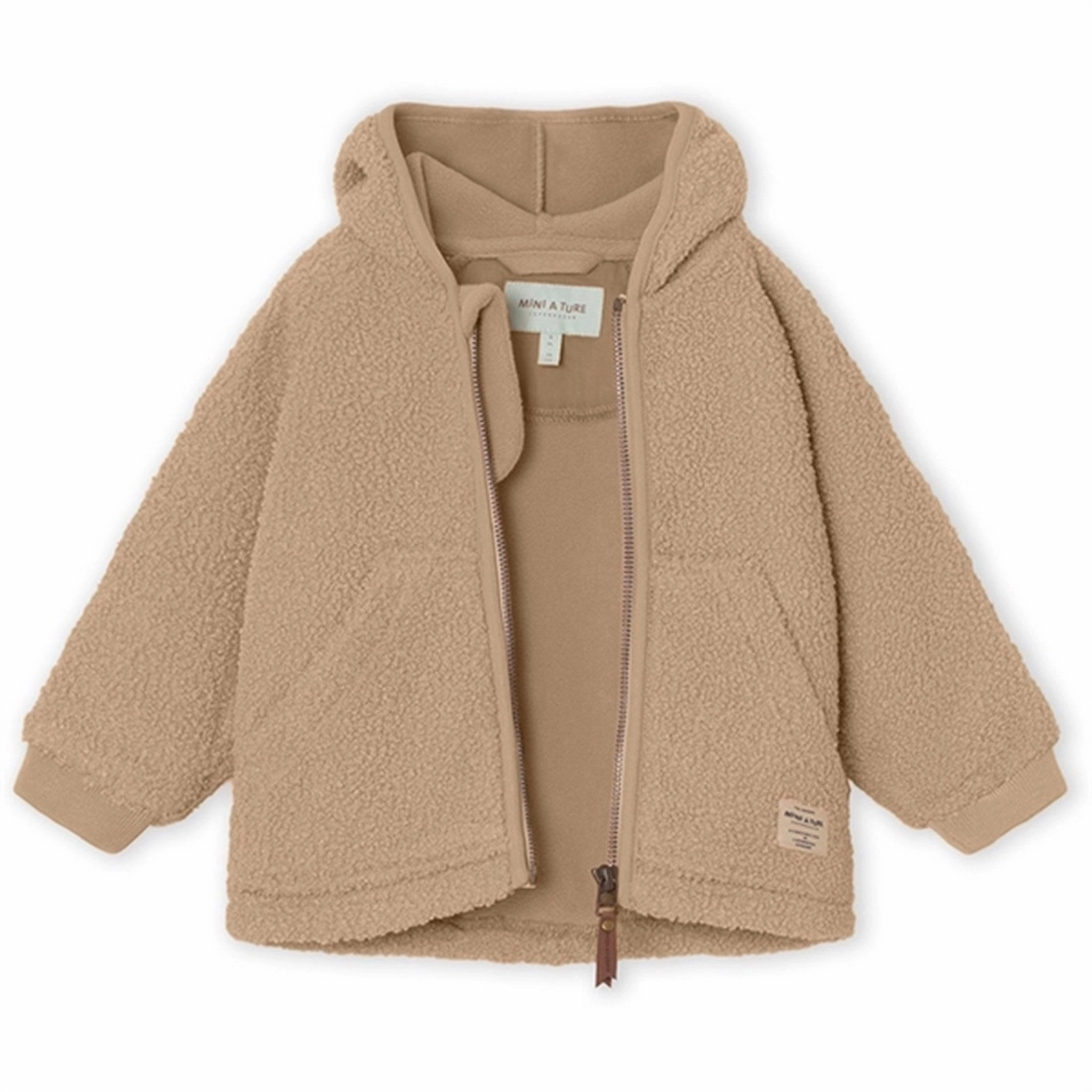 MINI A TURE Liff Teddy Fleece Jacket Savannah Tan Multipurpose Layering