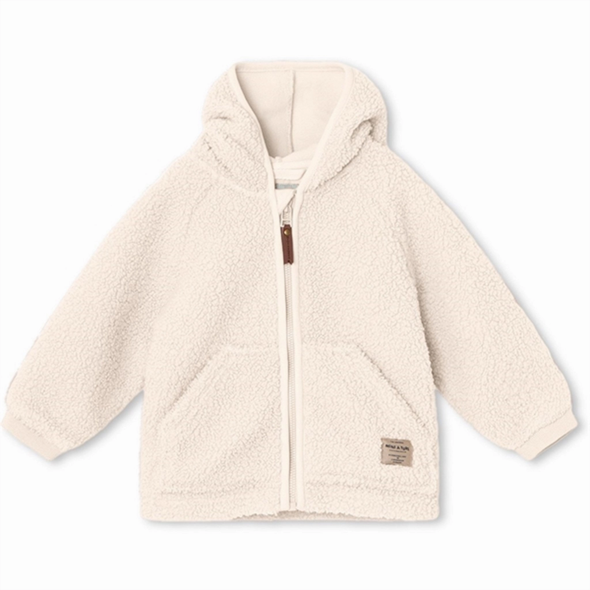 MINI A TURE Liff Teddy Fleece Jacket White Swan Casual Chill Look Abrasion Resistant Edges