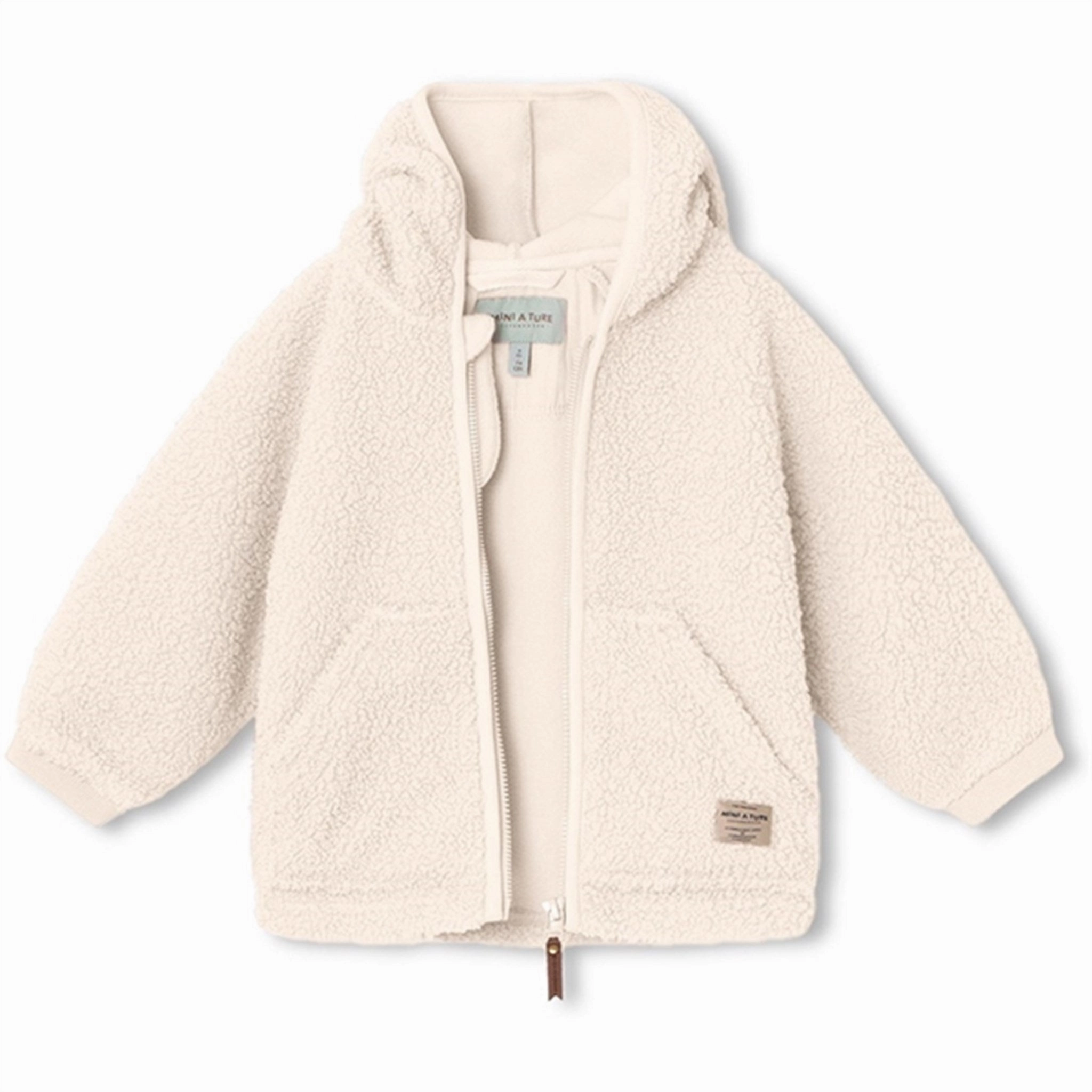 MINI A TURE Liff Teddy Fleece Jacket White Swan Timeless Piece Snag Free Knit