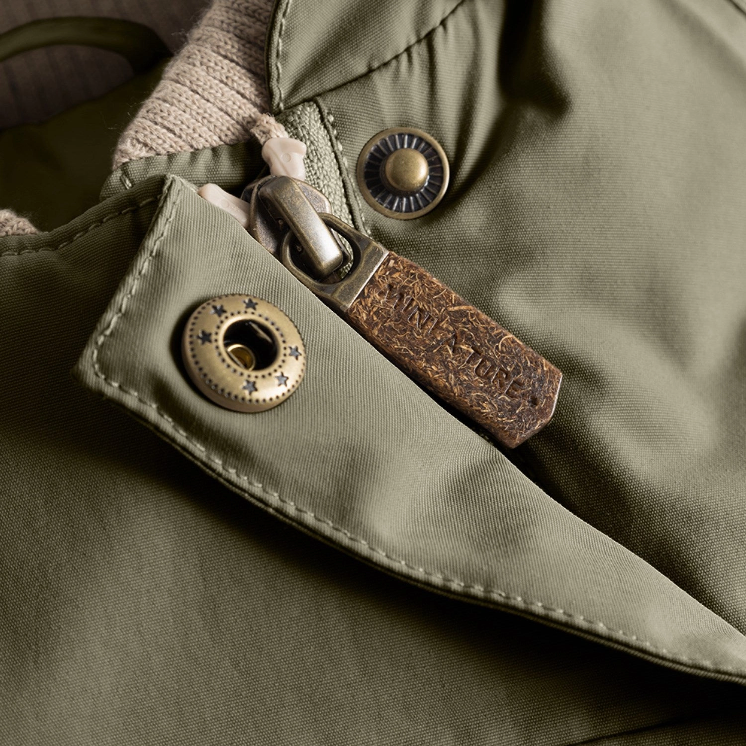 Mesh Lining Mini A ture Olive night Wang Fleece Winter Jacket m. Fur