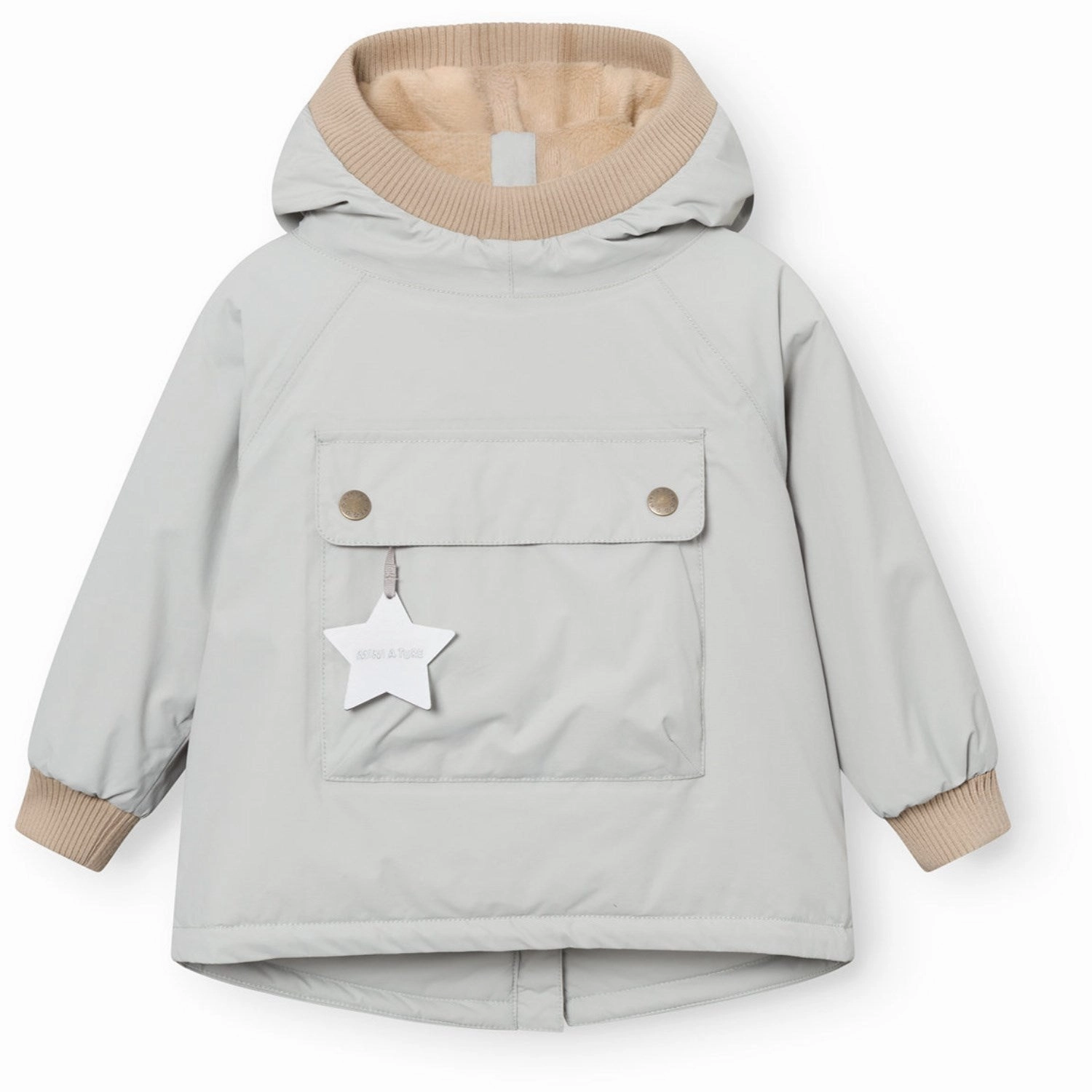 Sun Protection Fabric Mini A ture Puritan Grey Matbabywen Fleece Lined Winter Anorak. GRS