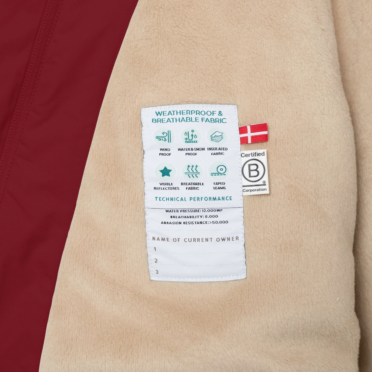 Soft touch finish Mini A ture Red Merlot Matwang Fleece Lined Winter Jacket. GRS