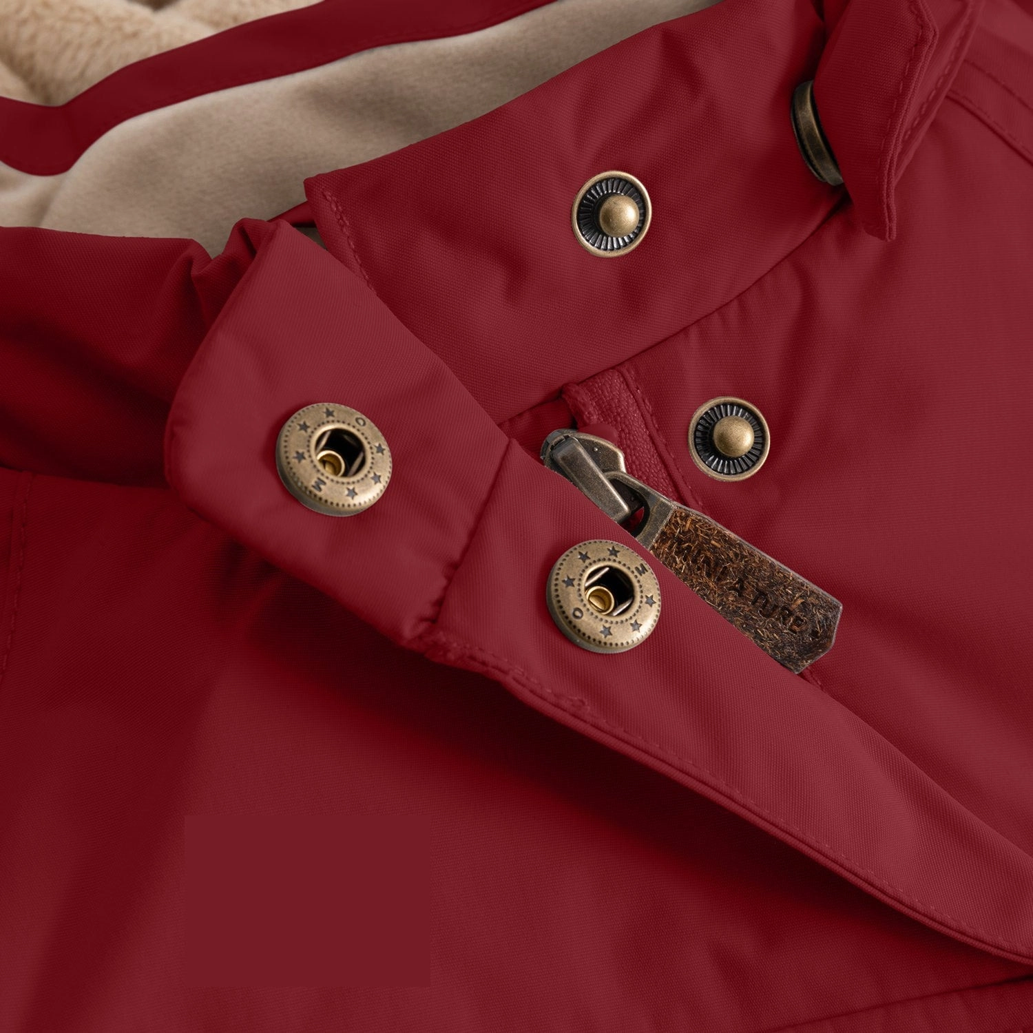 Mini A ture Red Merlot Matwang Fleece Lined Winter Jacket. GRS Anti Pilling Surface Treatment