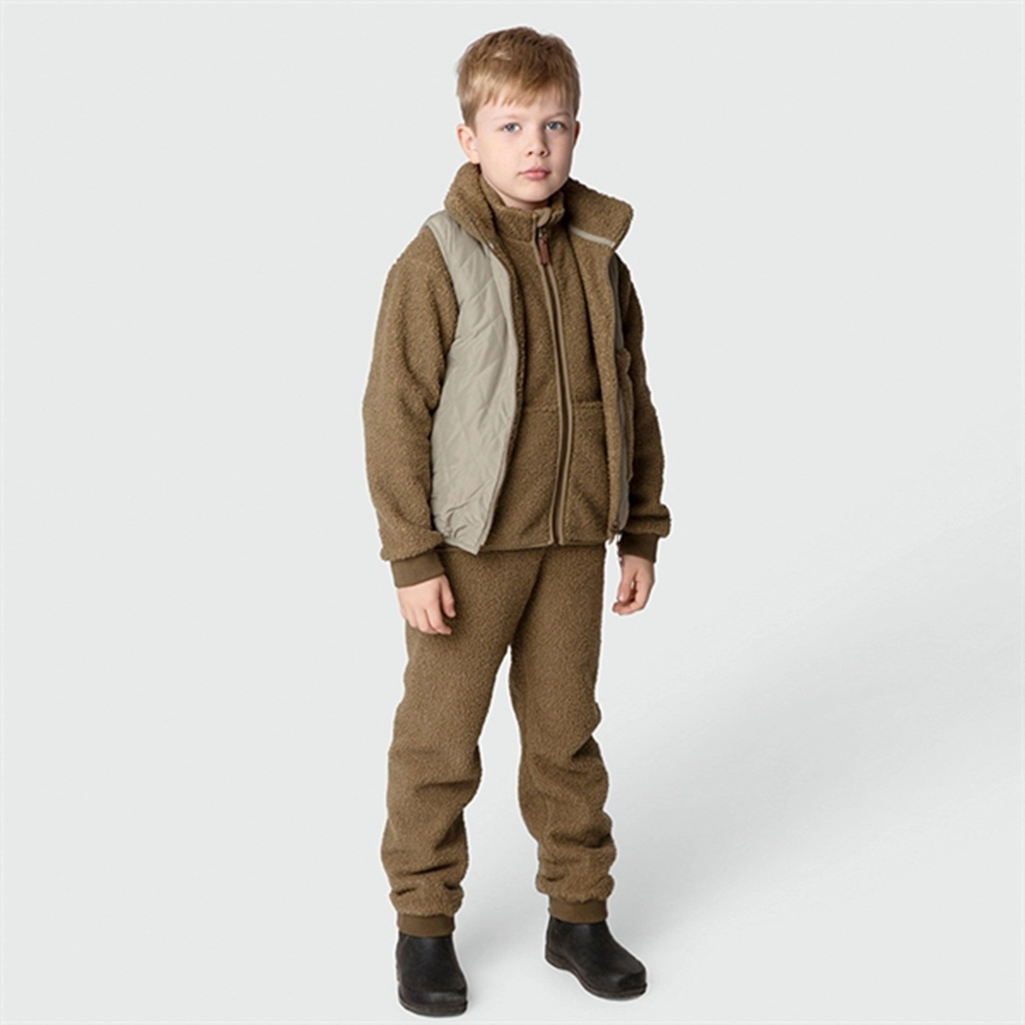 MINI A TURE Saleh Teddy Fleece Jacket Capers Green Practical Cold Piece