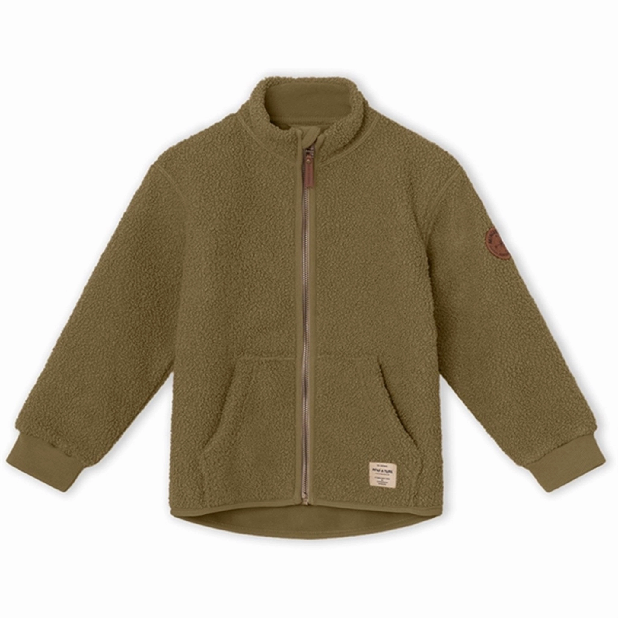 MINI A TURE Saleh Teddy Fleece Jacket Capers Green Bonded Collars LightweightInsulation