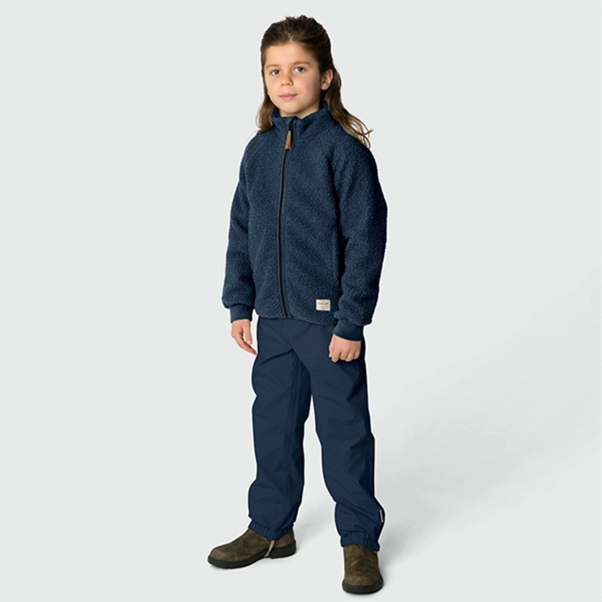Stretch Cloth MINI A TURE Saleh Teddy Fleece Jacket Ombre Blue