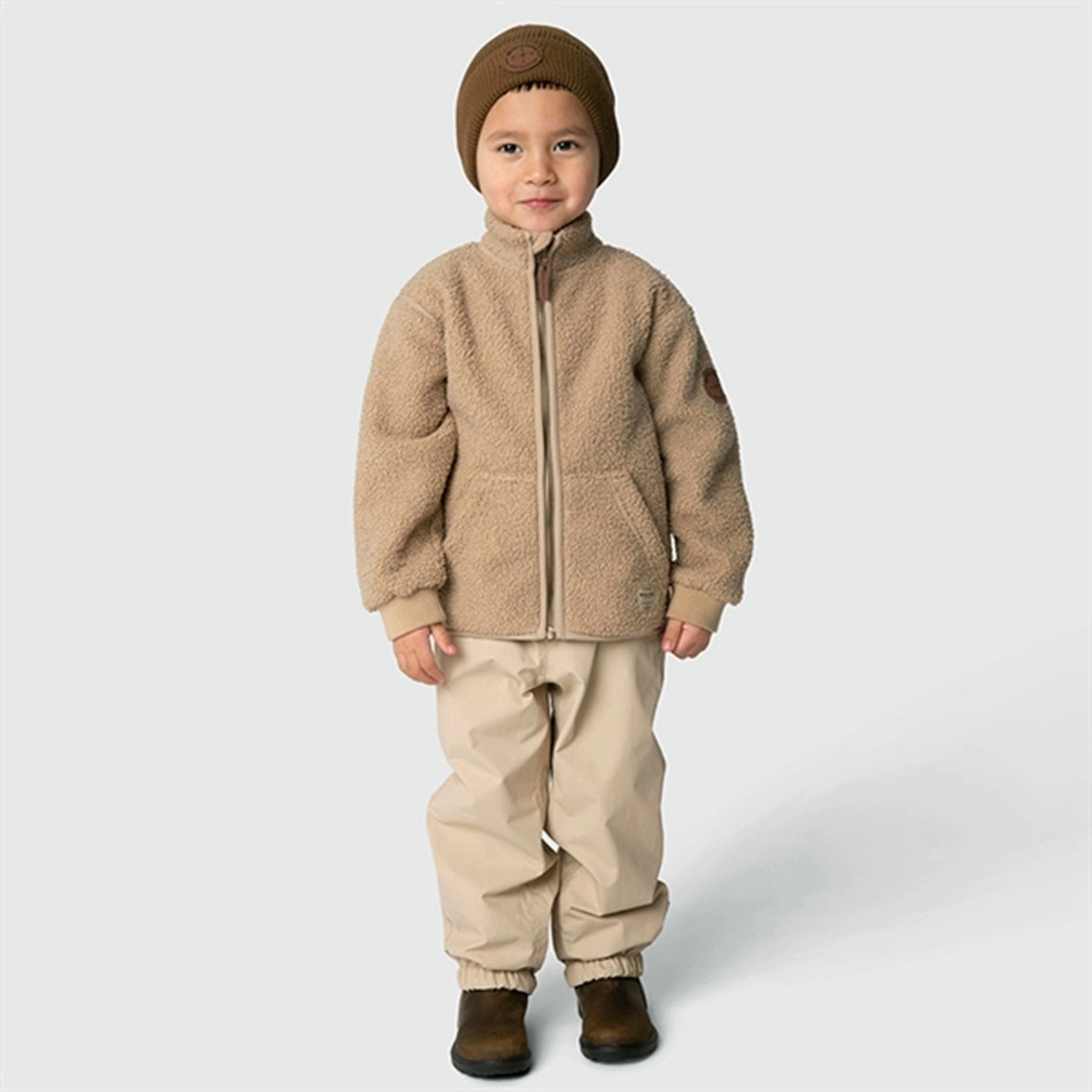 MINI A TURE Saleh Teddy Fleece Jacket Savannah Tan Compact Design