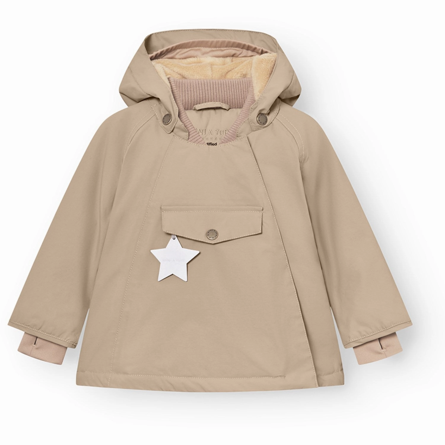 Mini A ture Savannah tan Fleece Lined Winter Jacket Anti Slip Shoulder Pads