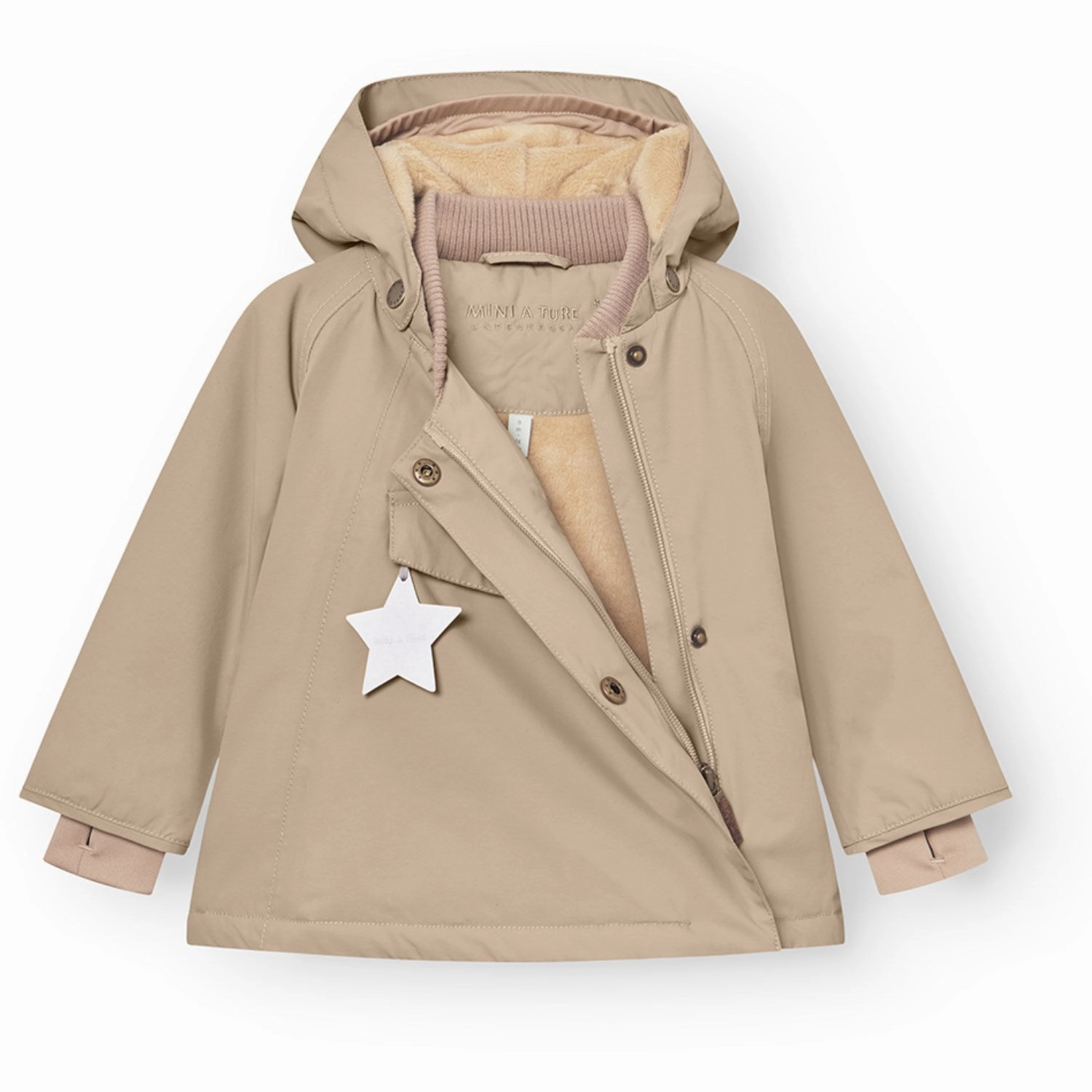Mini A ture Savannah tan Fleece Lined Winter Jacket LightweightConstruction