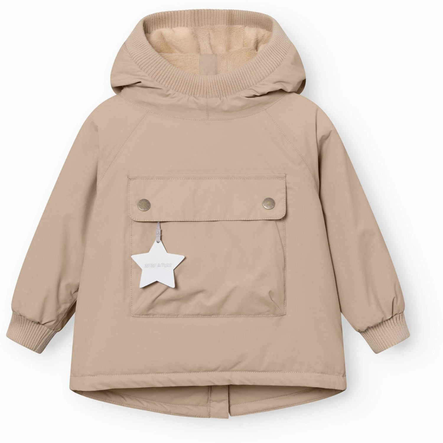 All Weather Adaptability Knee Length Mini A ture Savannah Tan Matbabywen Fleece Lined Winter Anorak. GRS